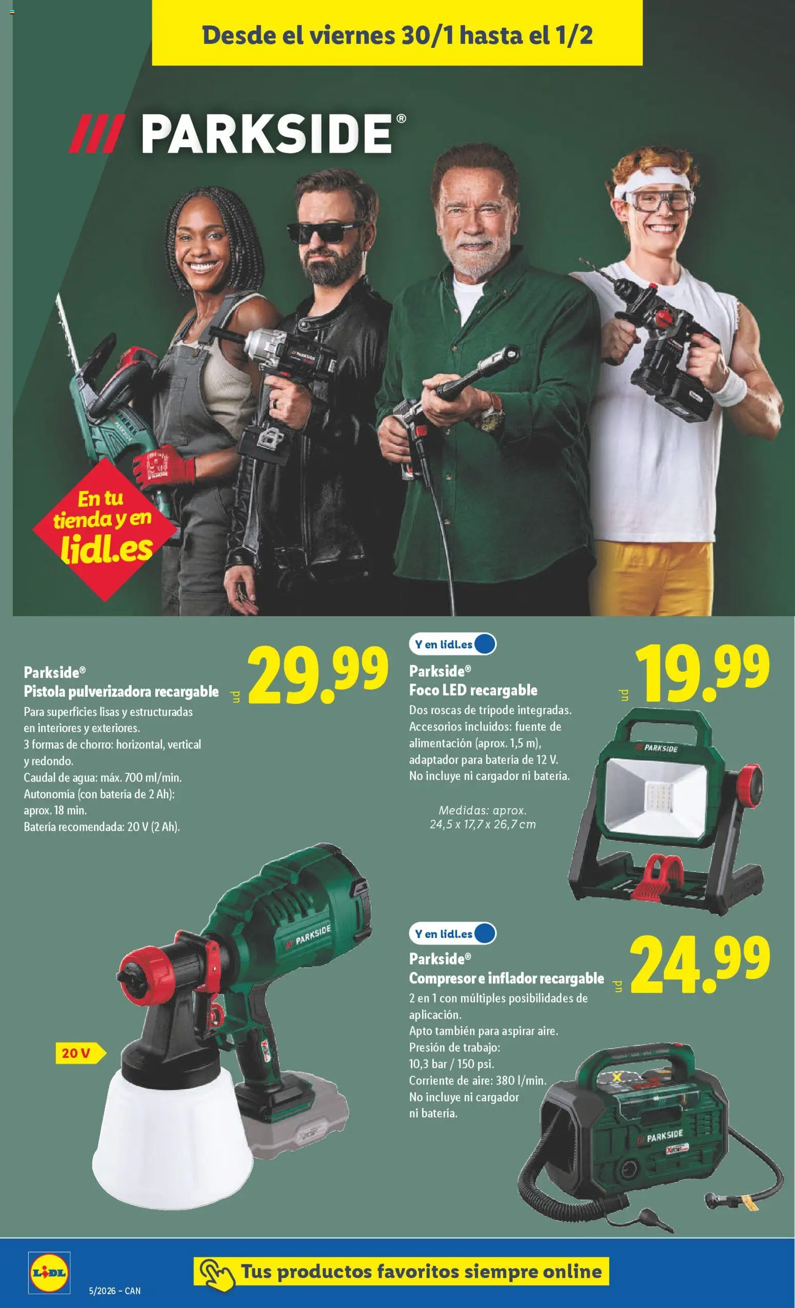 Lidl - Canarias │ válido desde el 26.01.2026 | Página: 14 | Productos: Inflador, Adaptador, Batería