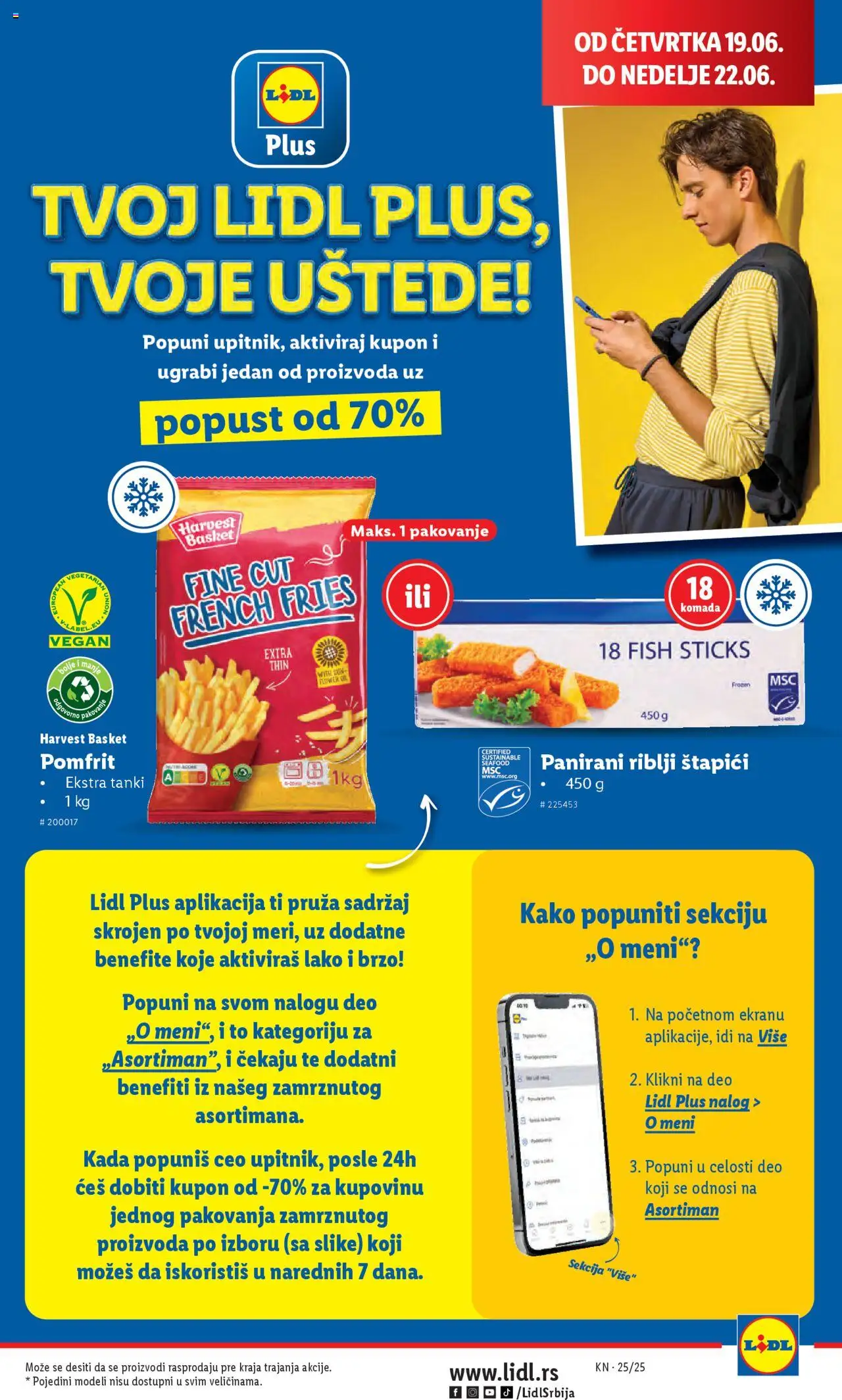 Lidl katalog - važi od 19.06.2025 | Strana: 41 | Proizvode: Riblji štapići, Pomfrit, Pakovanje