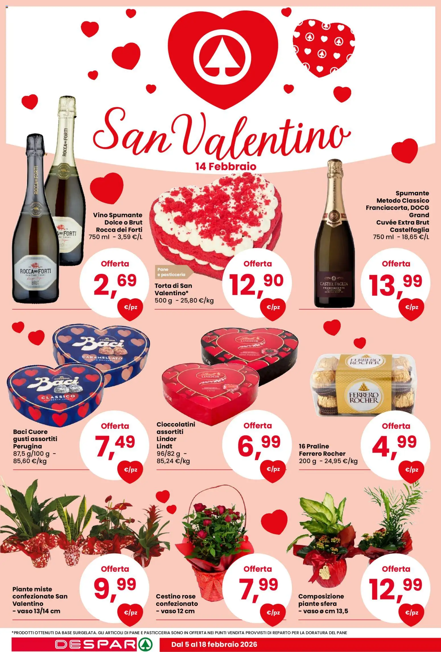 Volantino Despar del 05.02.2026 | Pagina: 18 | Prodotti: Pane, Vino, Torta, Cestino