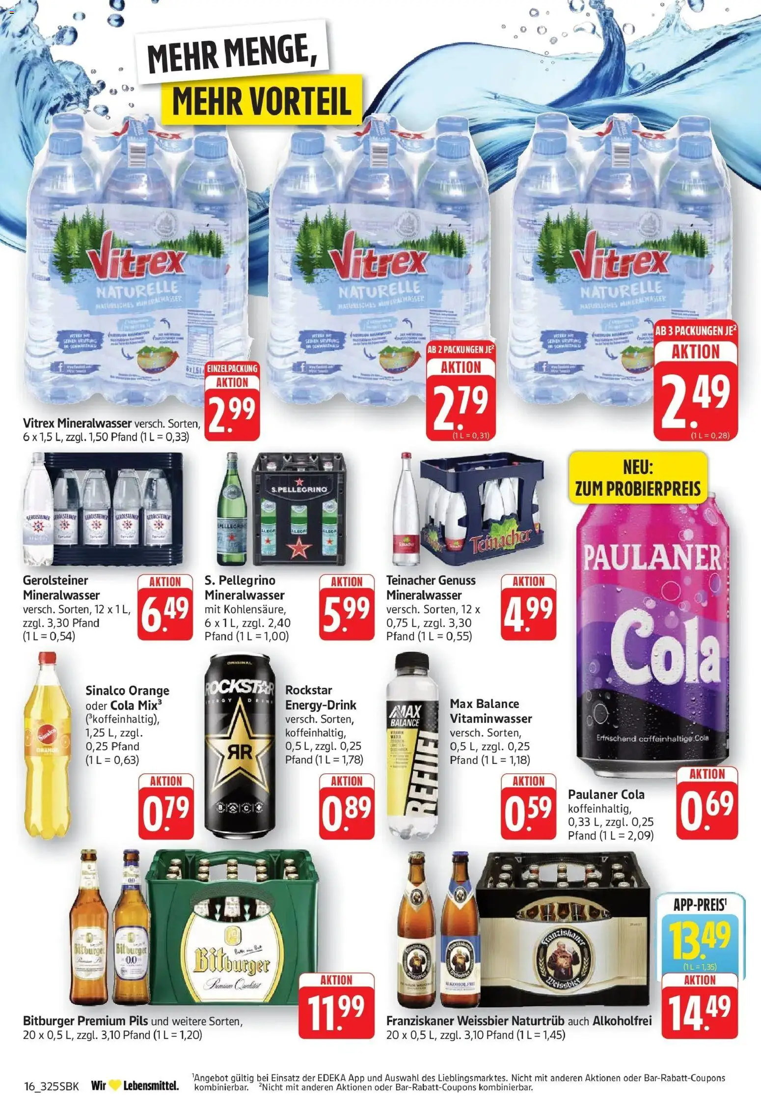 Edeka prospekt Walldorf	 – gültig ab 09.03.2026 | Seite: 16 | Produkte: Sinalco, Rockstar, Pils, Paulaner
