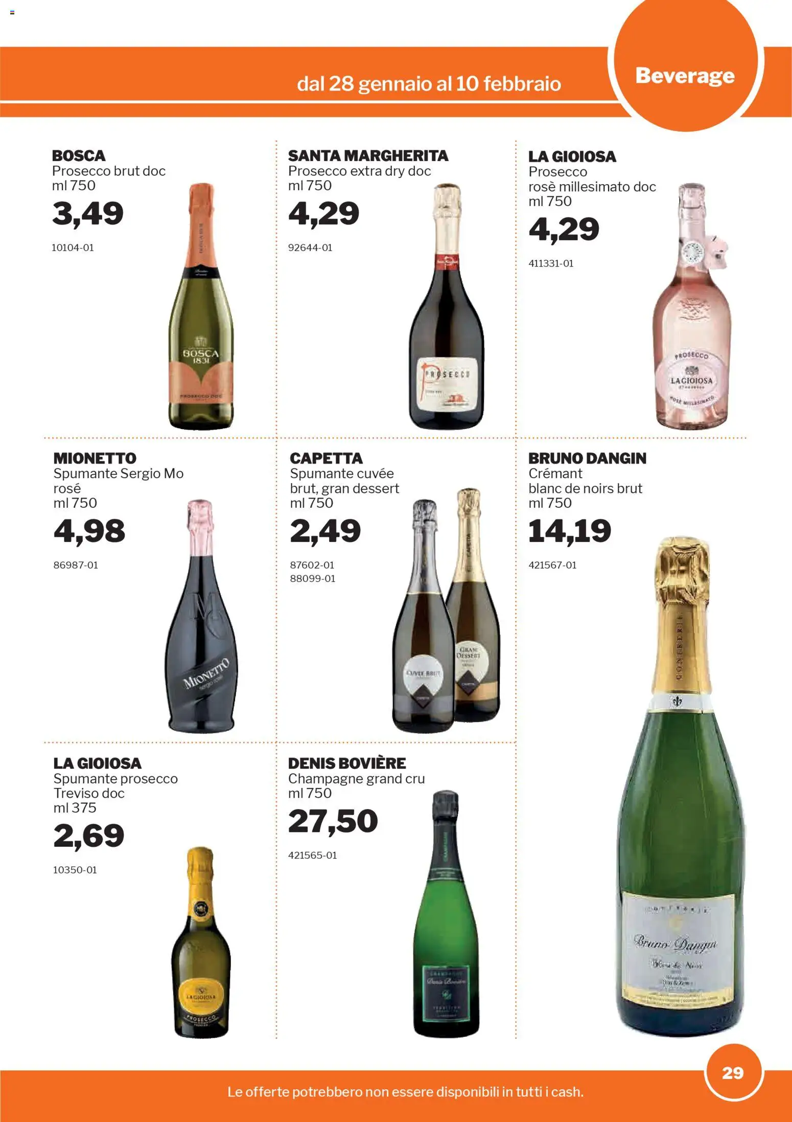 Volantino Sogegross del 28.01.2026 | Pagina: 29 | Prodotti: Prosecco, Spumante, Champagne