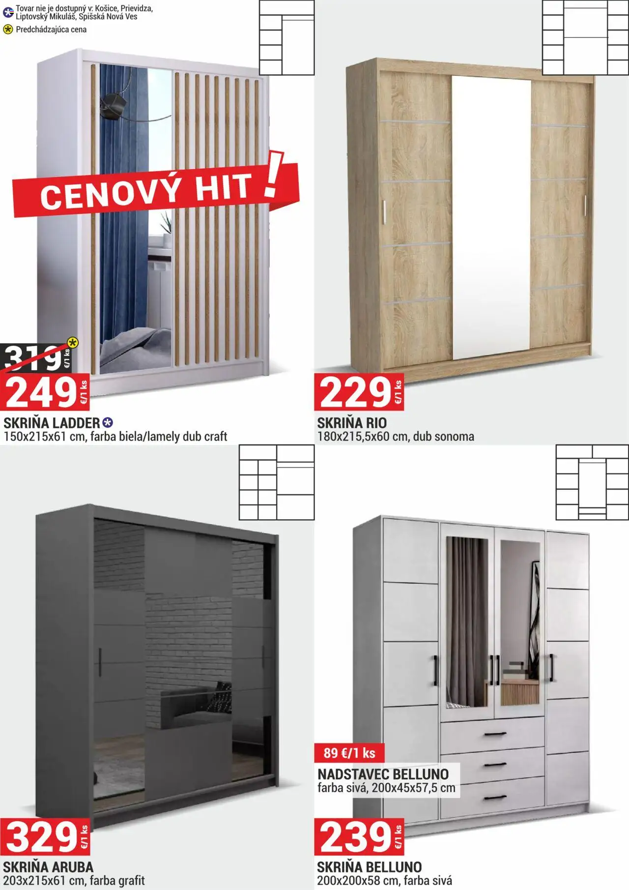 Merkury Market nábytok, sedačky, matrace │ platný od 01.08.2025 | Strana: 16 | Produkty: Skriňa