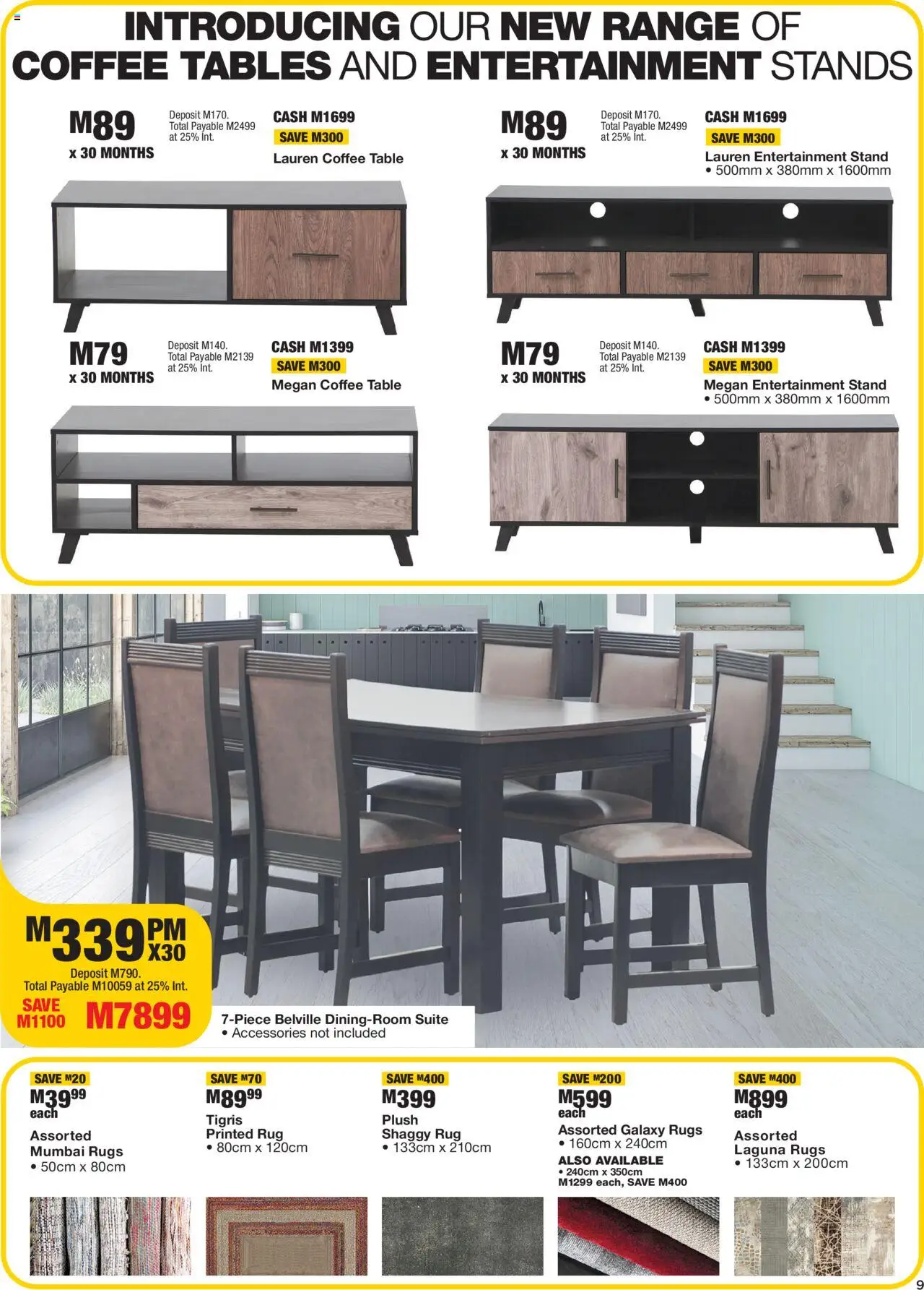 New OK Furniture catalogue – valid from 17.09.2025 | Page: 9 | Products: Rug, Coffee table, Table, Coffee