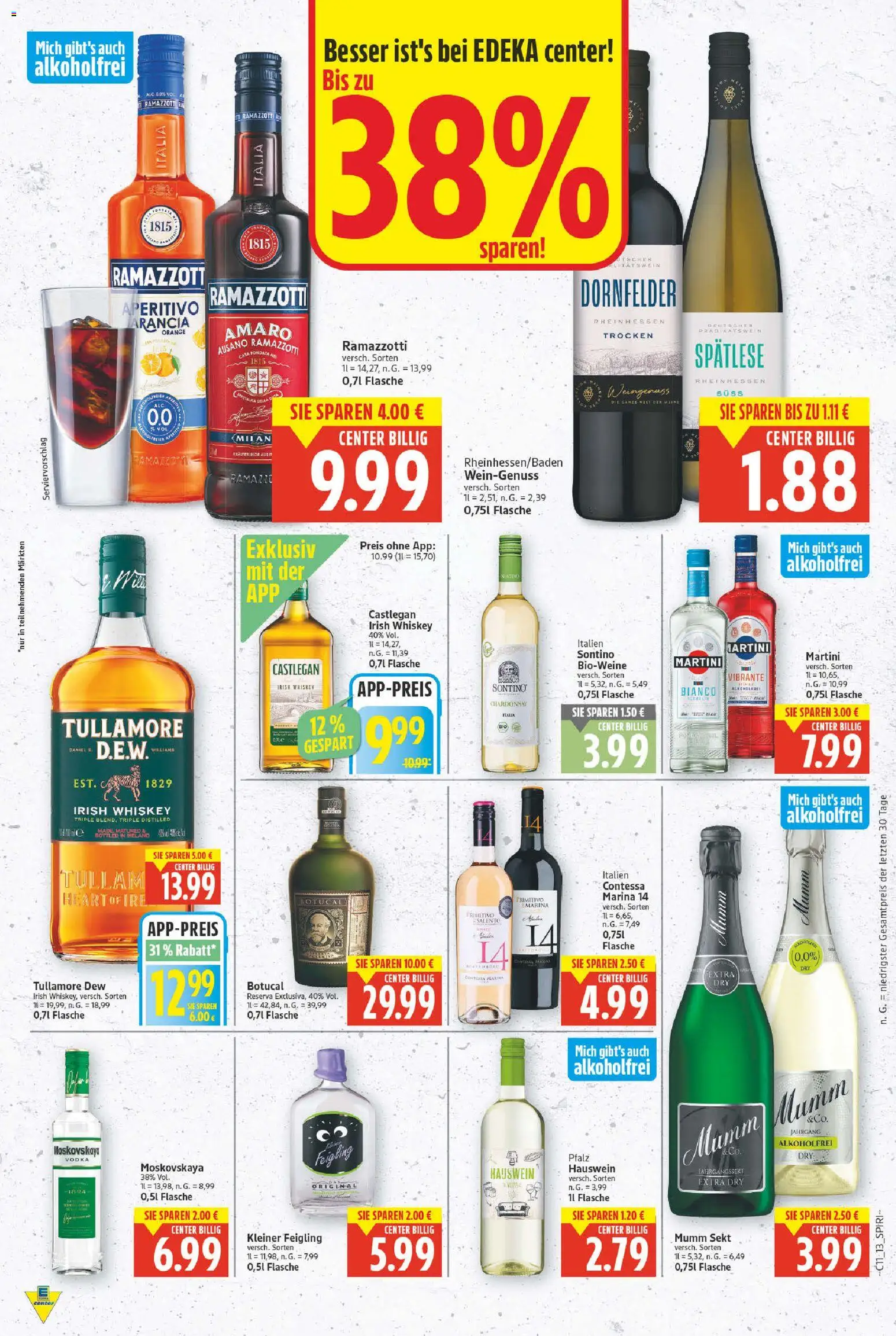E center Prospekt 	 – gültig ab 09.03.2026 | Seite: 18 | Produkte: Mumm sekt, Kleiner feigling, Vodka, Whiskey