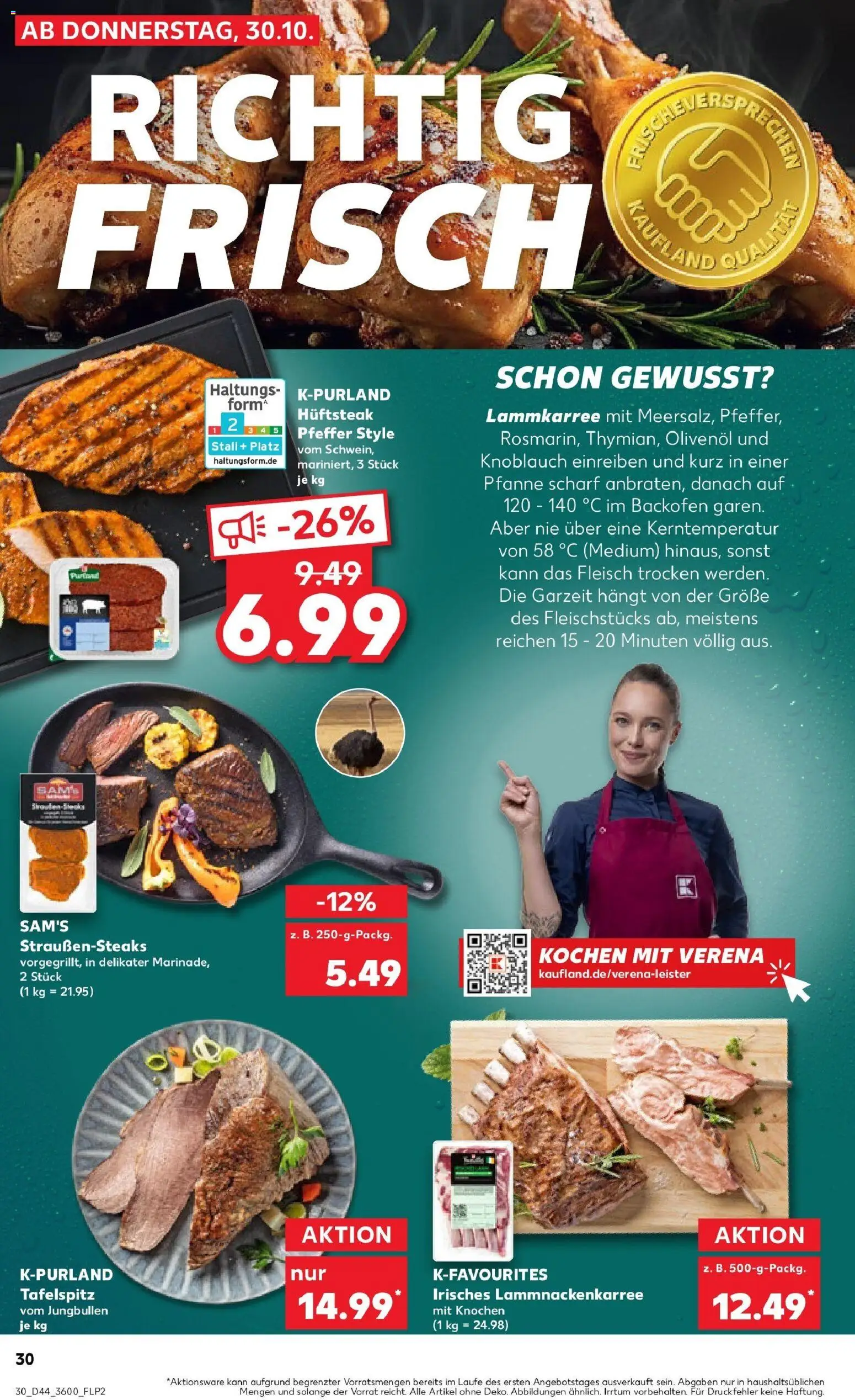 Kaufland prospekt Meiningen	 – gültig ab 30.10.2025 | Seite: 30 | Produkte: Tafelspitz, Pfeffer, Steak, Fleisch