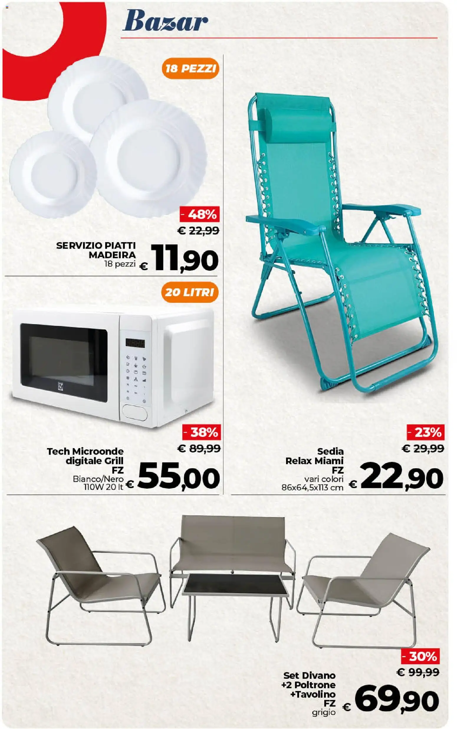 Volantino COOP del 17.04.2026 | Pagina: 46 | Prodotti: Tavolino, Microonde, Divano, Sedia