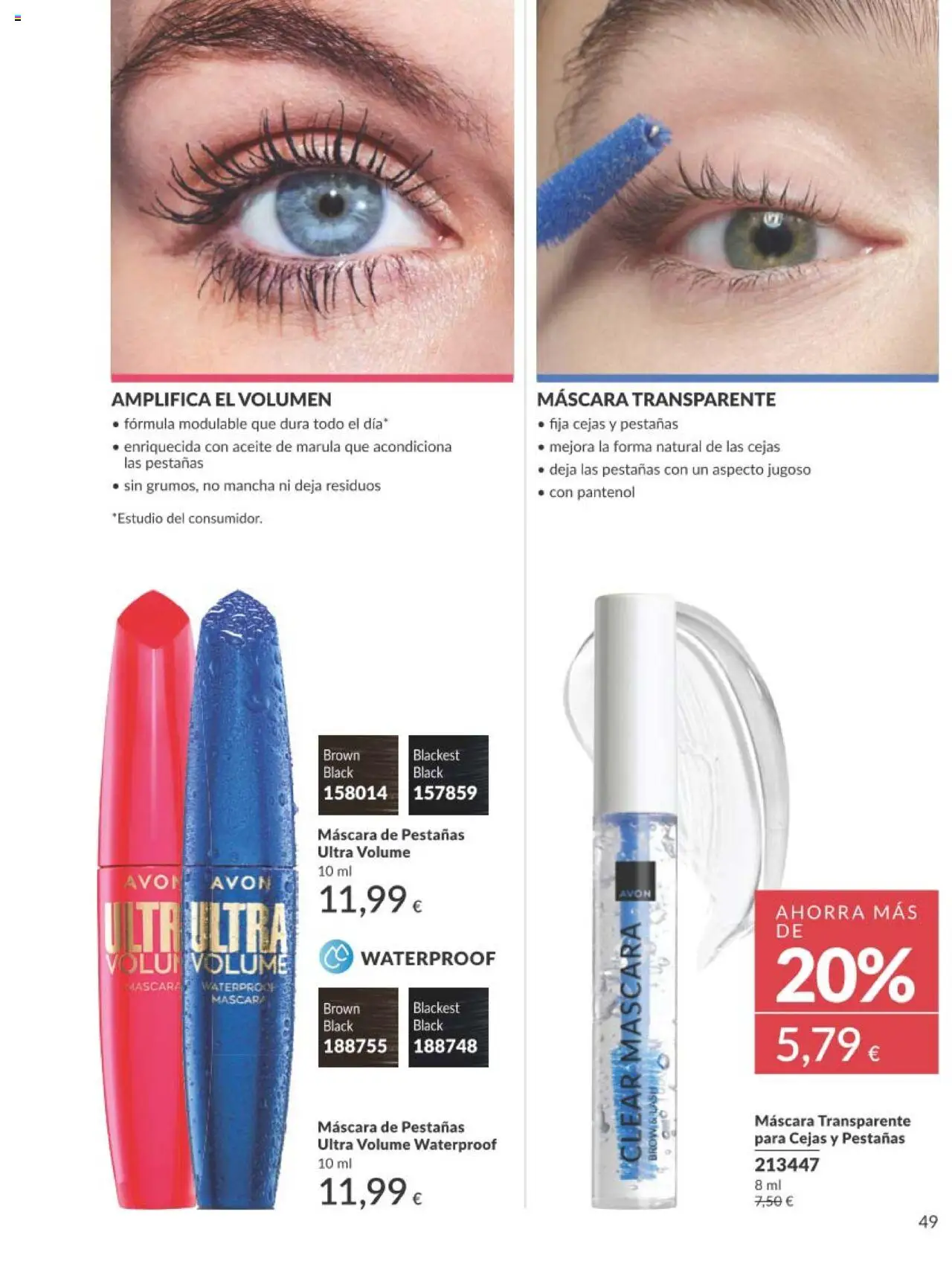 Catálogo AVON campaña 7 │ válido desde el 01.07.2025 | Página: 49 | Productos: Máscara, Aceite, Máscara de pestañas