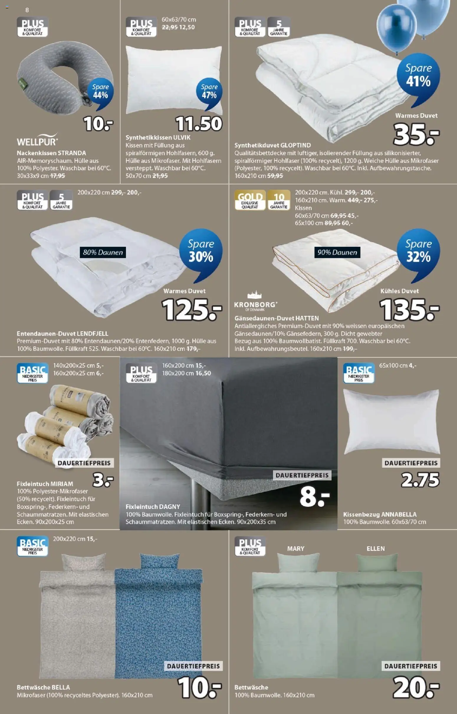 JYSK aktionen – gültig ab 14.04.2026 | Seite: 8 | Produkte: Kissen, Hülle, Bettwäsche