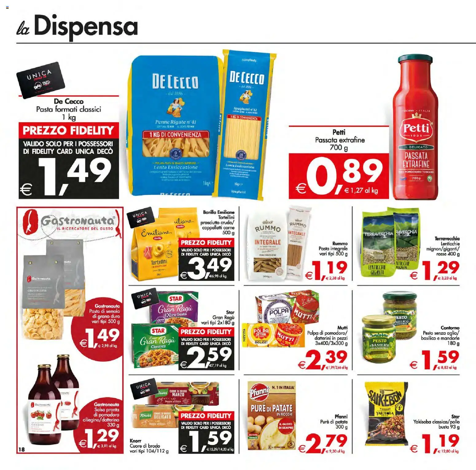 Volantino Decò del 13.01.2026 | Pagina: 19 | Prodotti: Patate, Pomodoro, Pasta, Ragú