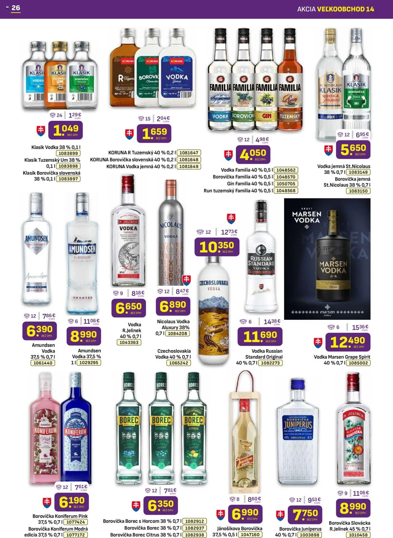 Libex leták │ platný od 14.07.2025 | Strana: 26 | Produkty: Borovička, Koniferum, Amundsen vodka, Nicolaus vodka