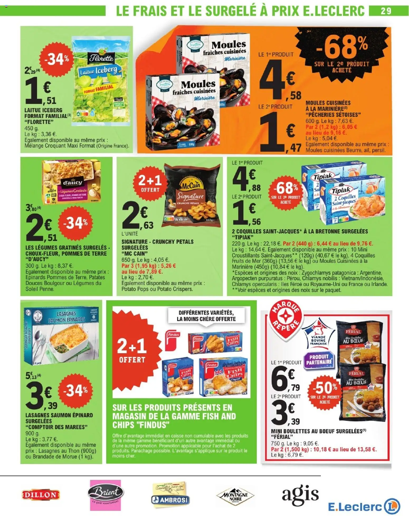 {H1} | Page: 29 | Produits: Coquilles Saint-Jacques, Epinard, Viande, Pommes de terre