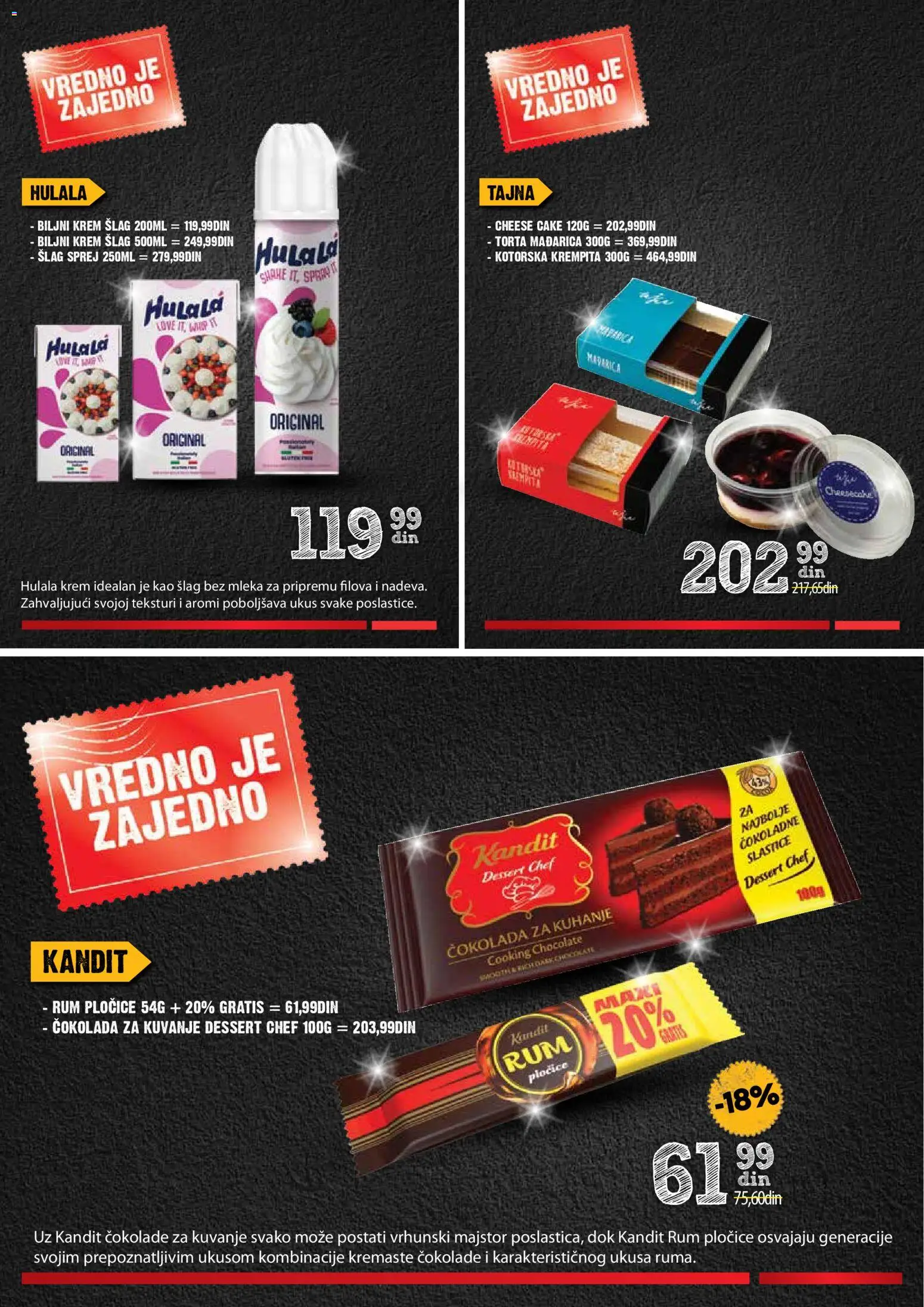 Idea katalog - važi od 13.11.2025 | Strana: 20 | Proizvode: Šlag, Čokolada za kuvanje, Cheesecake, Čokolada