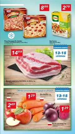 Pogląd oferty "Lewiatan gazetka - Lublin" - ważna od 13.11.2025 | Strona: 3 | Produkty: Boczek wieprzowy, Boczek, Jabłka, Marchewka