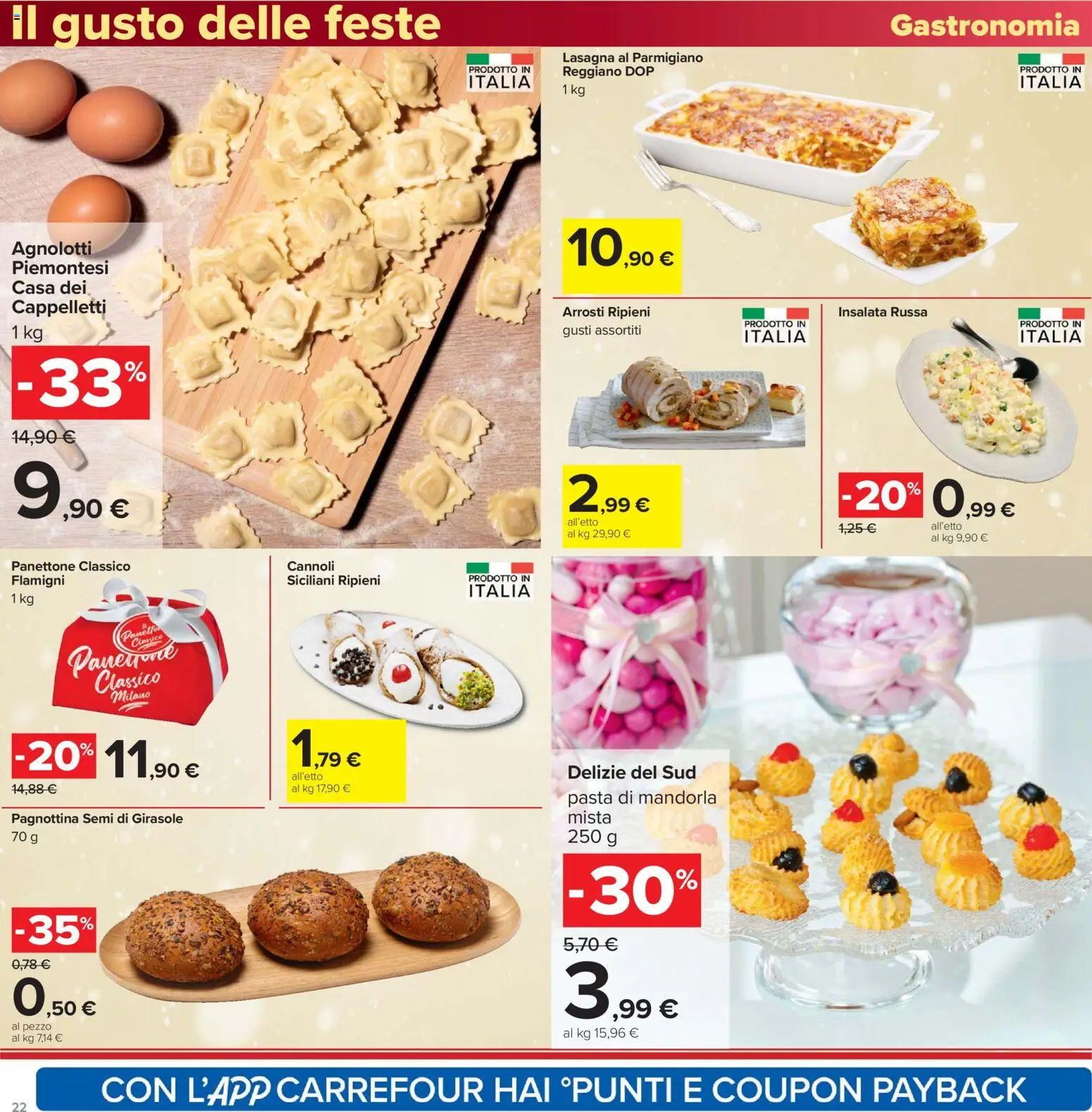Volantino Carrefour del 16.12.2025 | Pagina: 22 | Prodotti: Insalata, Lasagna, Pasta, Parmigiano