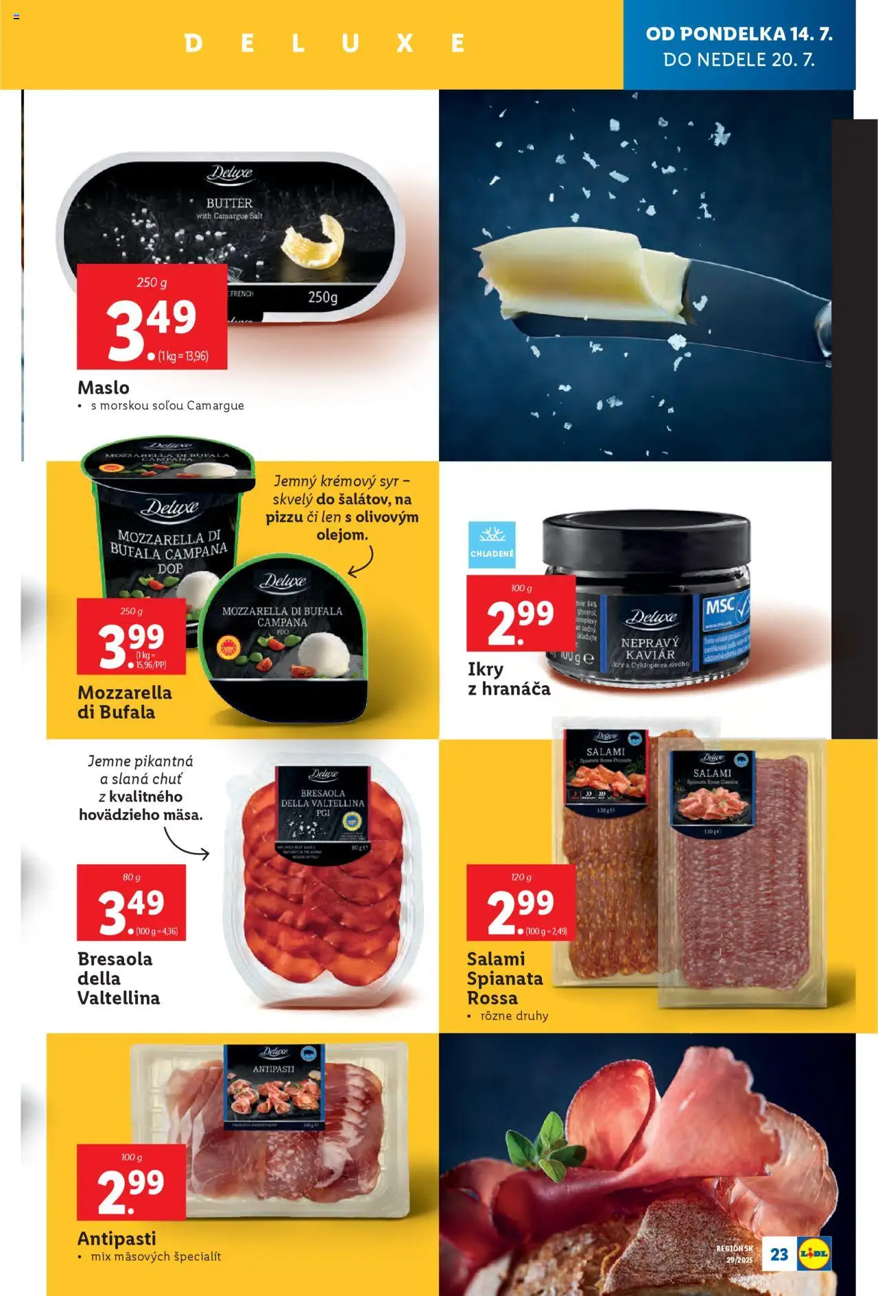 Lidl leták │ platný od 14.07.2025 | Strana: 25 | Produkty: Maslo, Syr, Mozzarella