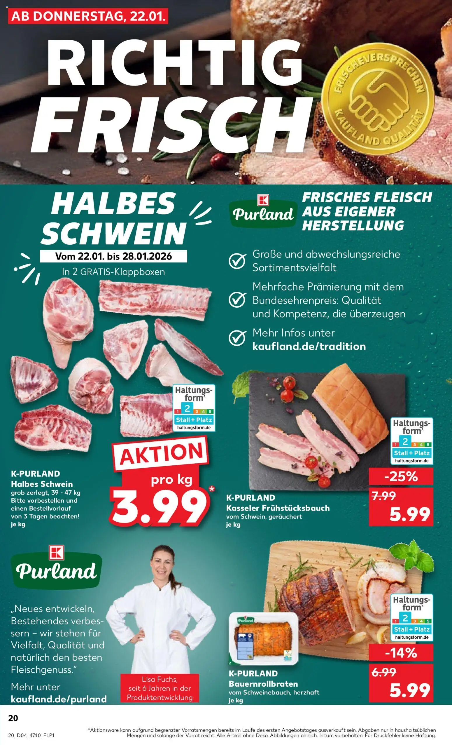 Kaufland prospekt Hannover	 – gültig ab 22.01.2026 | Seite: 20 | Produkte: Fleisch
