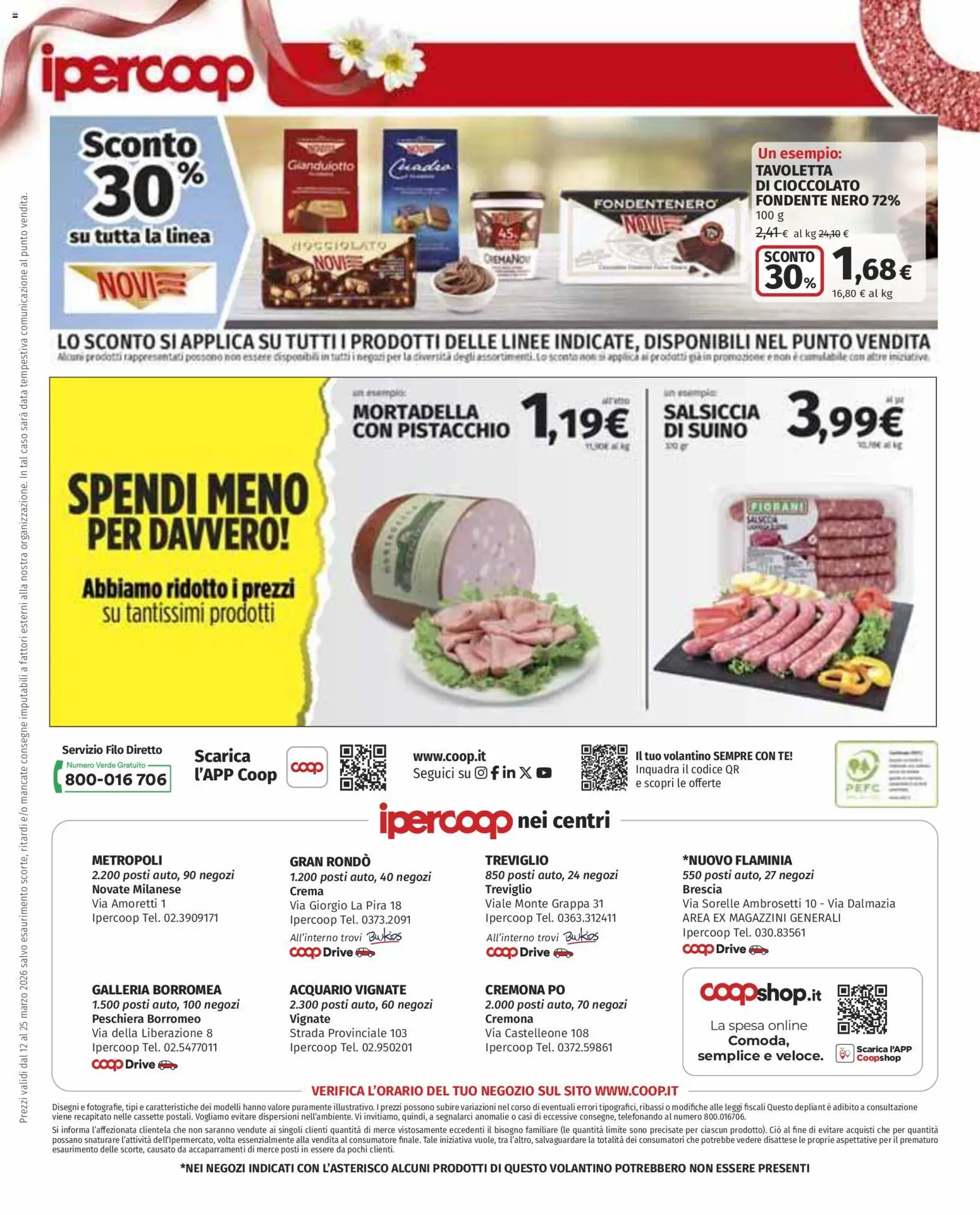 Volantino Ipercoop del 12.03.2026 | Pagina: 46 | Prodotti: Tè, Salsiccia, Data, Grappa