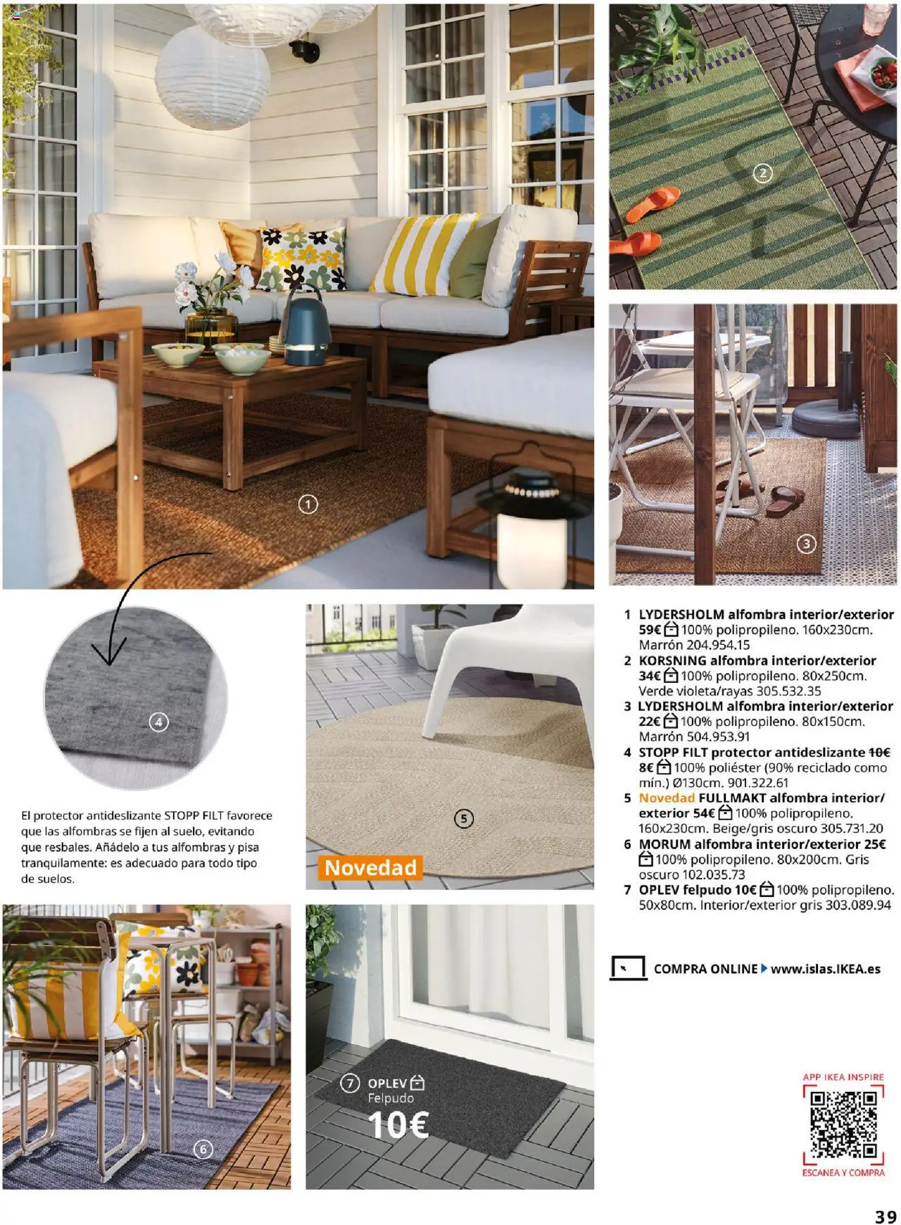 Catálogo IKEA Muebles de exterior │ válido desde el 04.02.2025 | Página: 39 | Productos: Alfombra, Felpudo