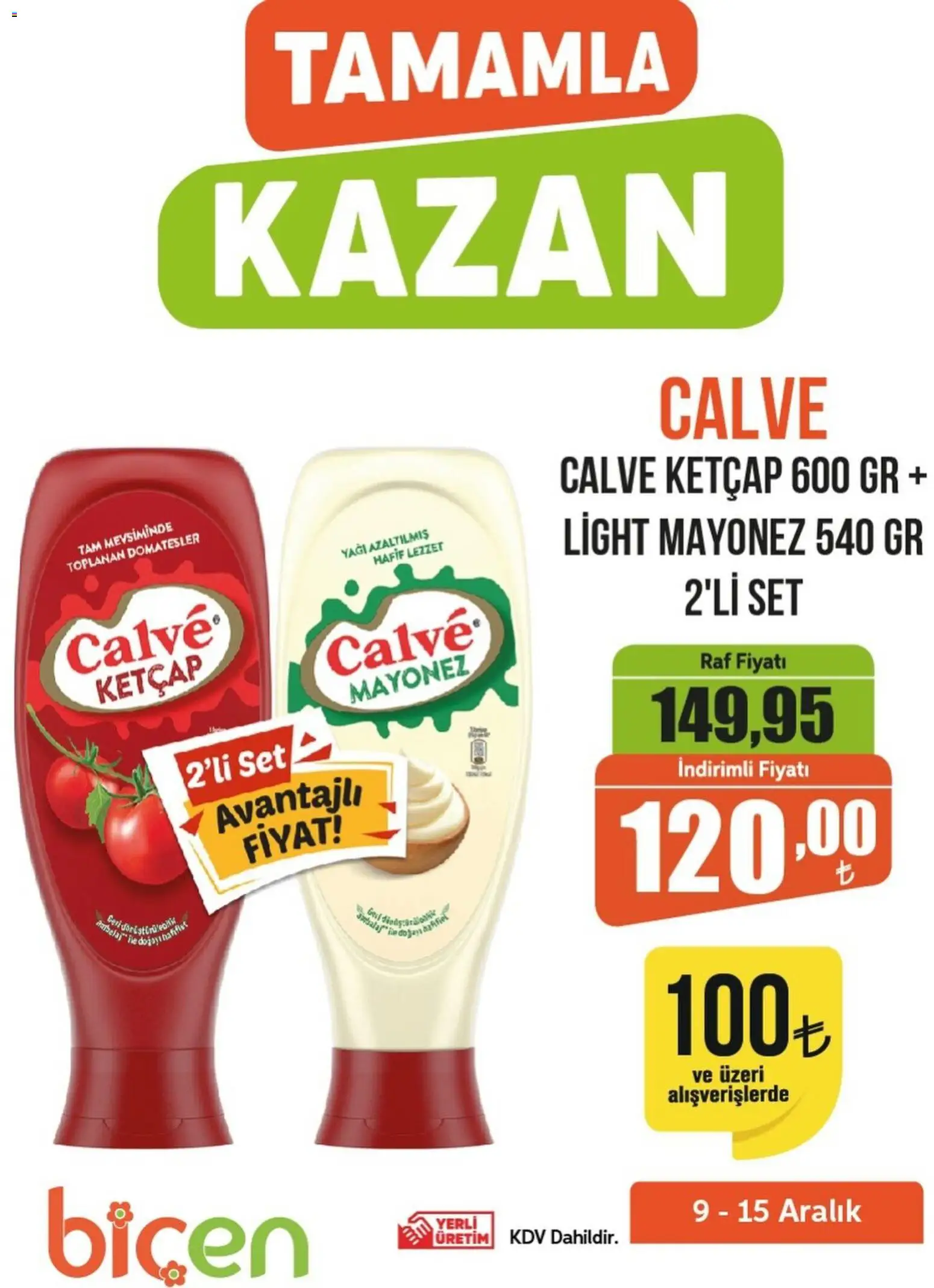 Biçen Market - Tamamla Kazan - 09.12.2025 tarihinden itibaren geçerlidir | Sayfa: 1 | Ürünler: Raf, Ketçap, Mayonez