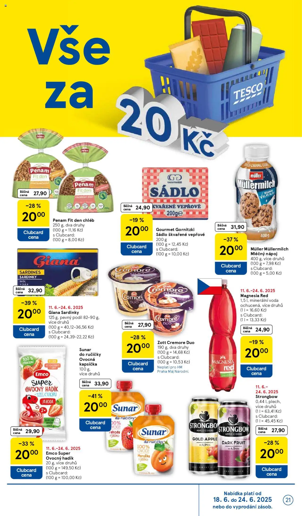 Tesco leták - Hypermarket od 18.06.2025 | Strana: 21 | Produkty: Voda, Sunar, Apple, Strongbow