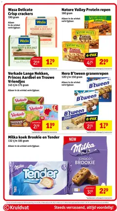 Verkade Lange Nekken, Princes Aardbei en Trouwe Vriendjes, 145 t/m 175 gram. Alleen in de winkel verkrijgbaar. - Voorbeeld van een folder van Kruidvat, geldig van 06.01.2026 | Pagina: 97 | Producten: Édességek, Kan, Repen, Aardbei