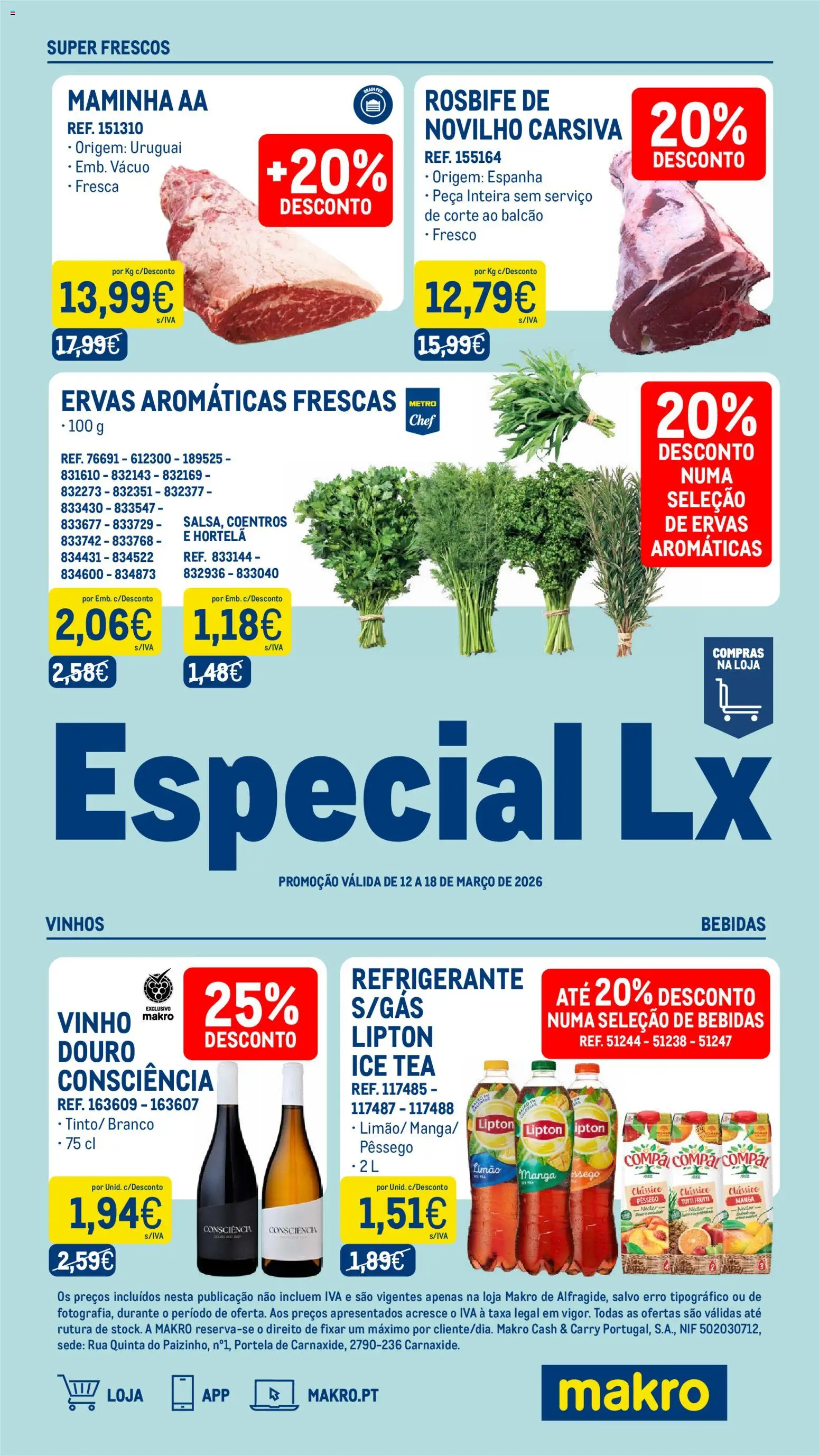 Makro Especial Lx Semana 11 - Exclusivo Loja Alfragide │ válido de 12.03.2026 | Página: 1 | Produtos: Refrigerante, Hortelã, Vinho