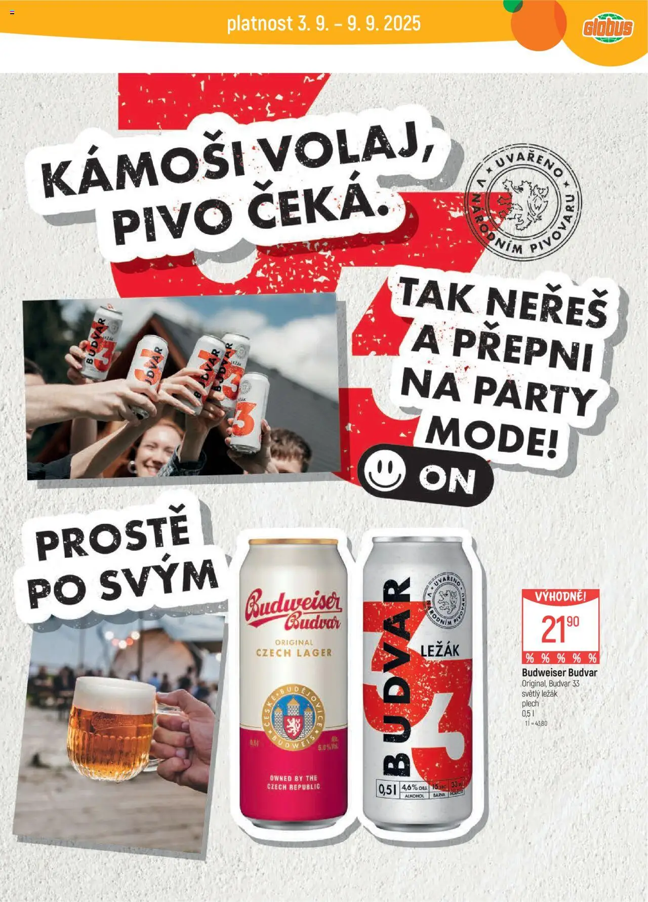 Globus leták - Praha Černý Most od 03.09.2025 | Strana: 24 | Produkty: Budvar, Globus, Plech, Budvar 33