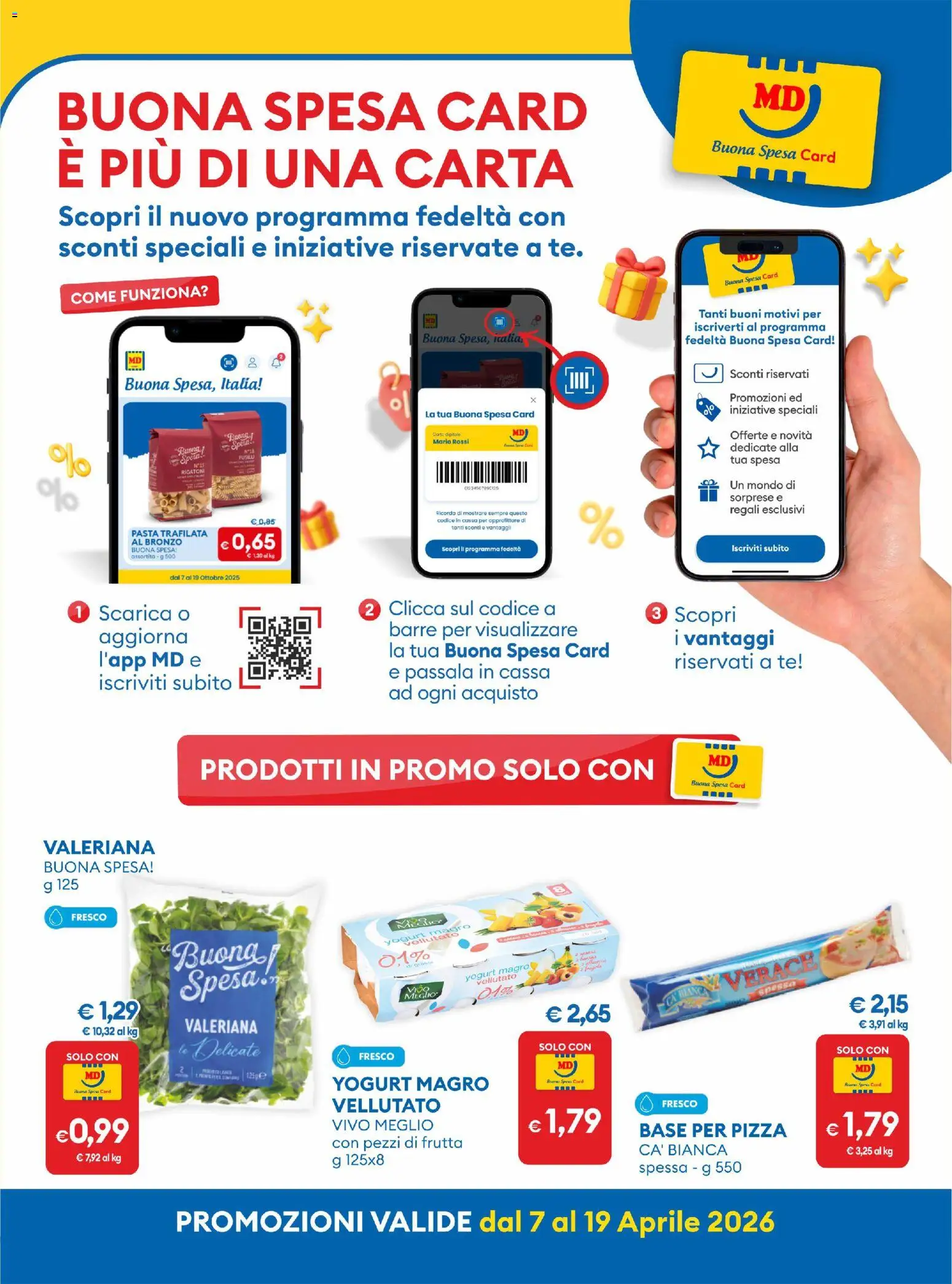 Volantino MD Discount del 07.04.2026 | Pagina: 8 | Prodotti: Yogurt, Tè, Pasta, Fusilli