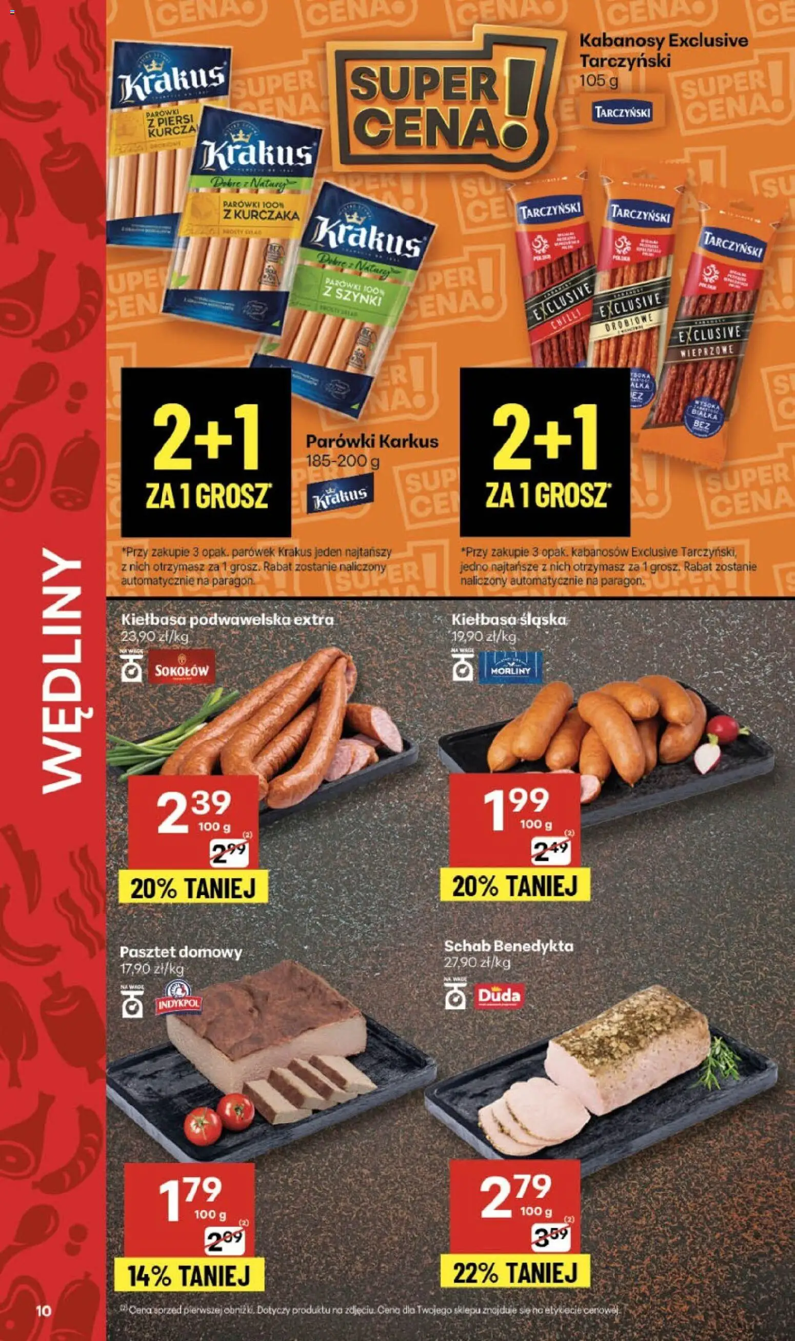 Delikatesy Centrum Gazetka - Sklepy Własne od 30.10.2025 | Strona: 10 | Produkty: Kiełbasa, Schab, Kiełbasa śląska, Wędliny