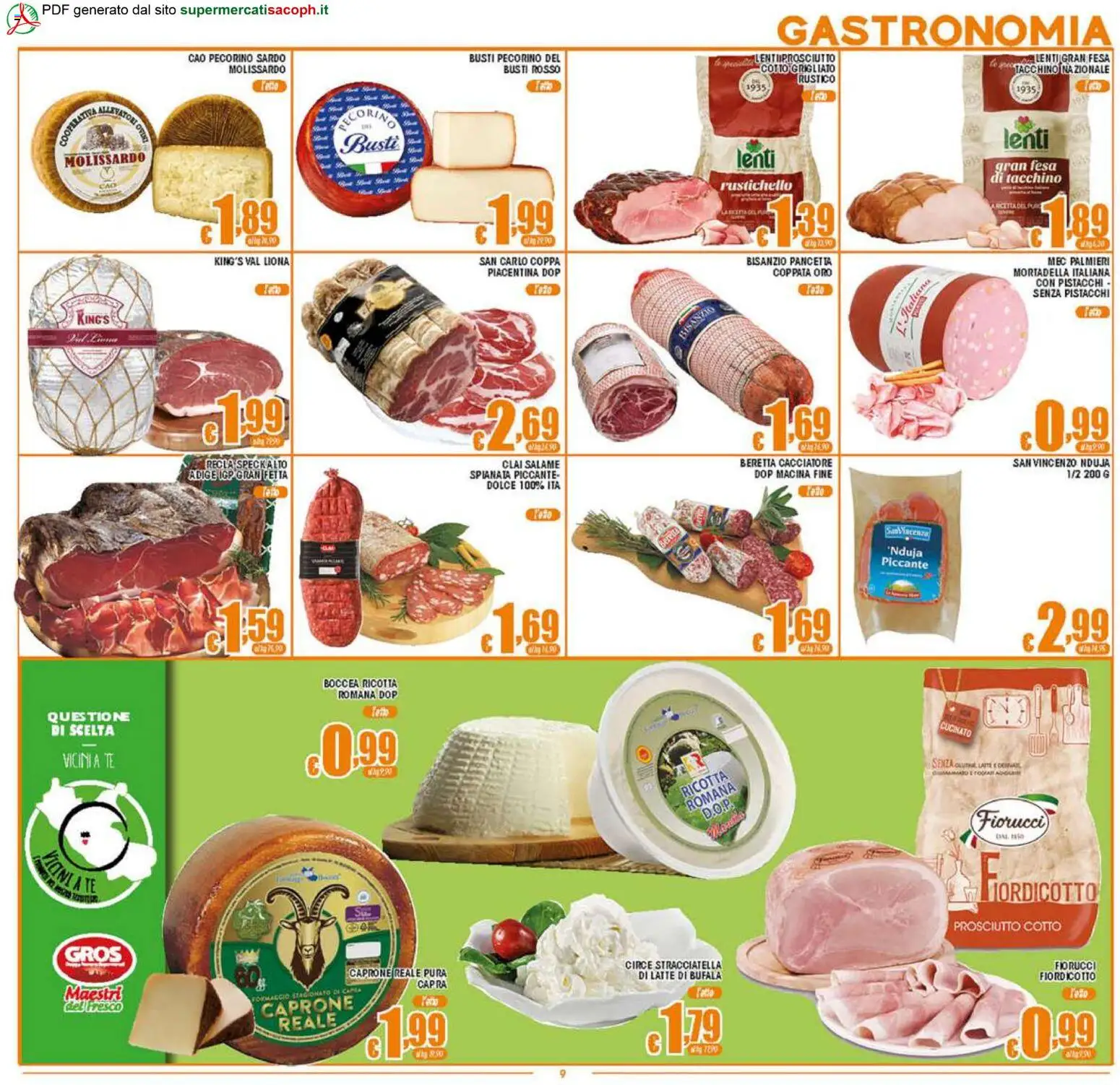 Volantino Sacoph del 17.04.2026 | Pagina: 9 | Prodotti: Salame, Tè, Tacchino, Ricotta