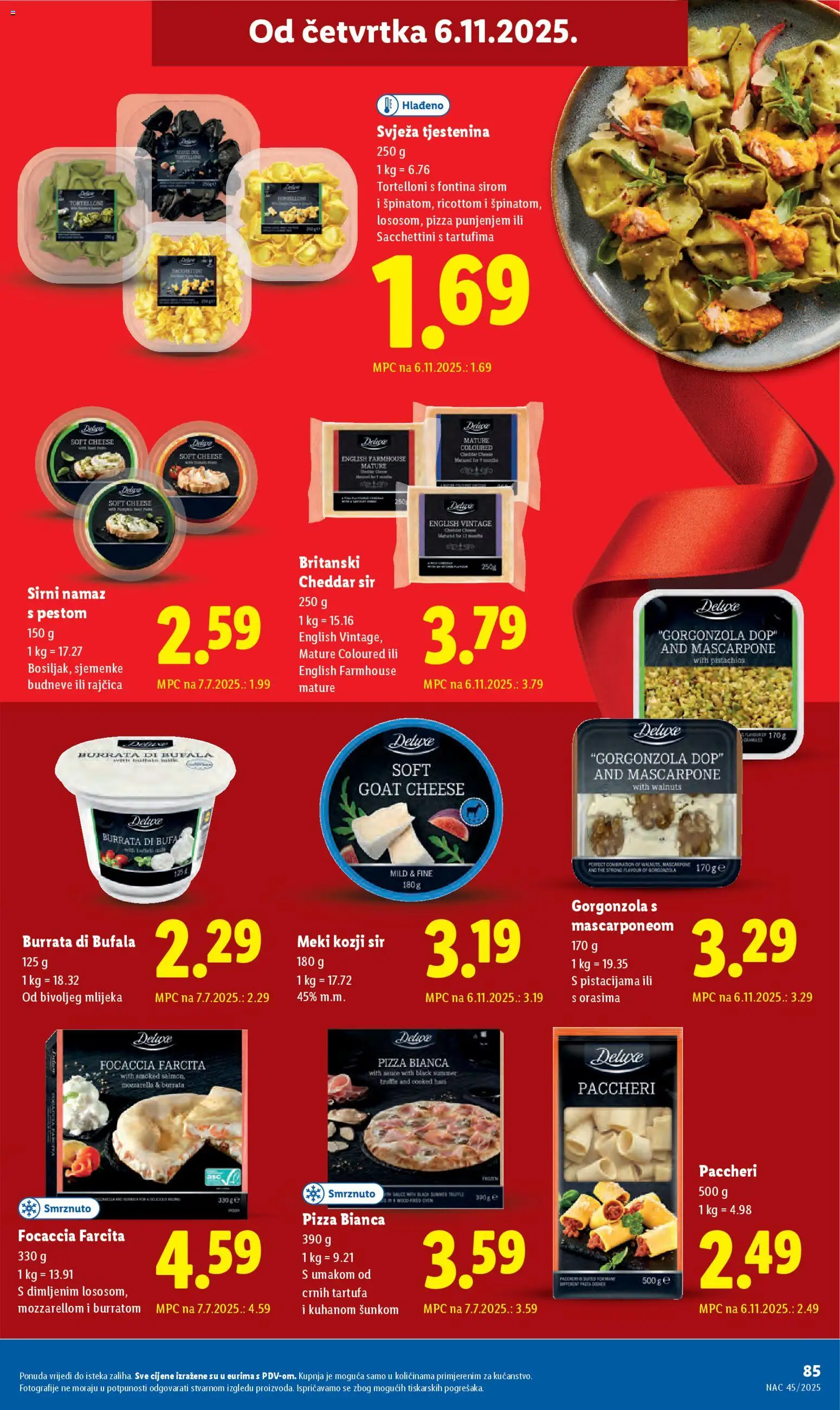 Lidl katalog | vrijedi od 03.11.2025 | Stranica: 85 | Proizvodi: Sir, Pizza, Pasta, Sjemenke