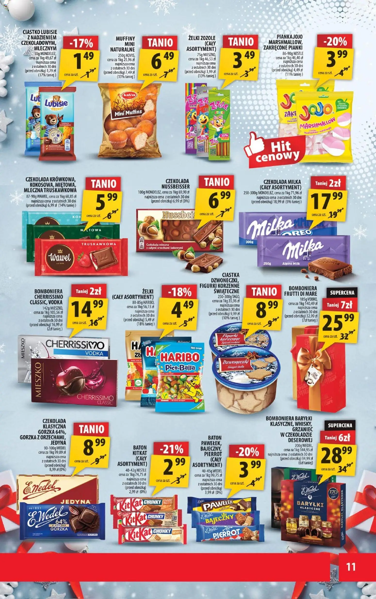 Arhelan Gazetka od 05.12.2025 | Strona: 11 | Produkty: Baton, Pianki, Frutti di Mare, Ciastka