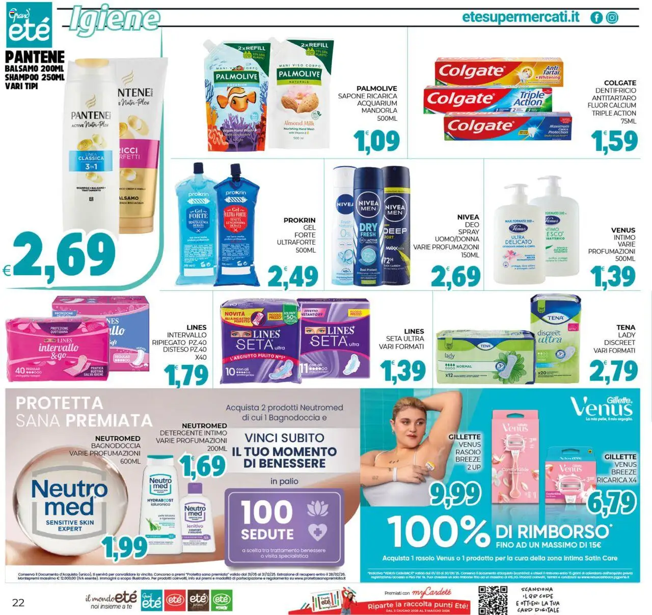 Volantino Eté del 19.09.2025 | Pagina: 22 | Prodotti: Shampoo, Rasoio, Dentifricio, Detergente