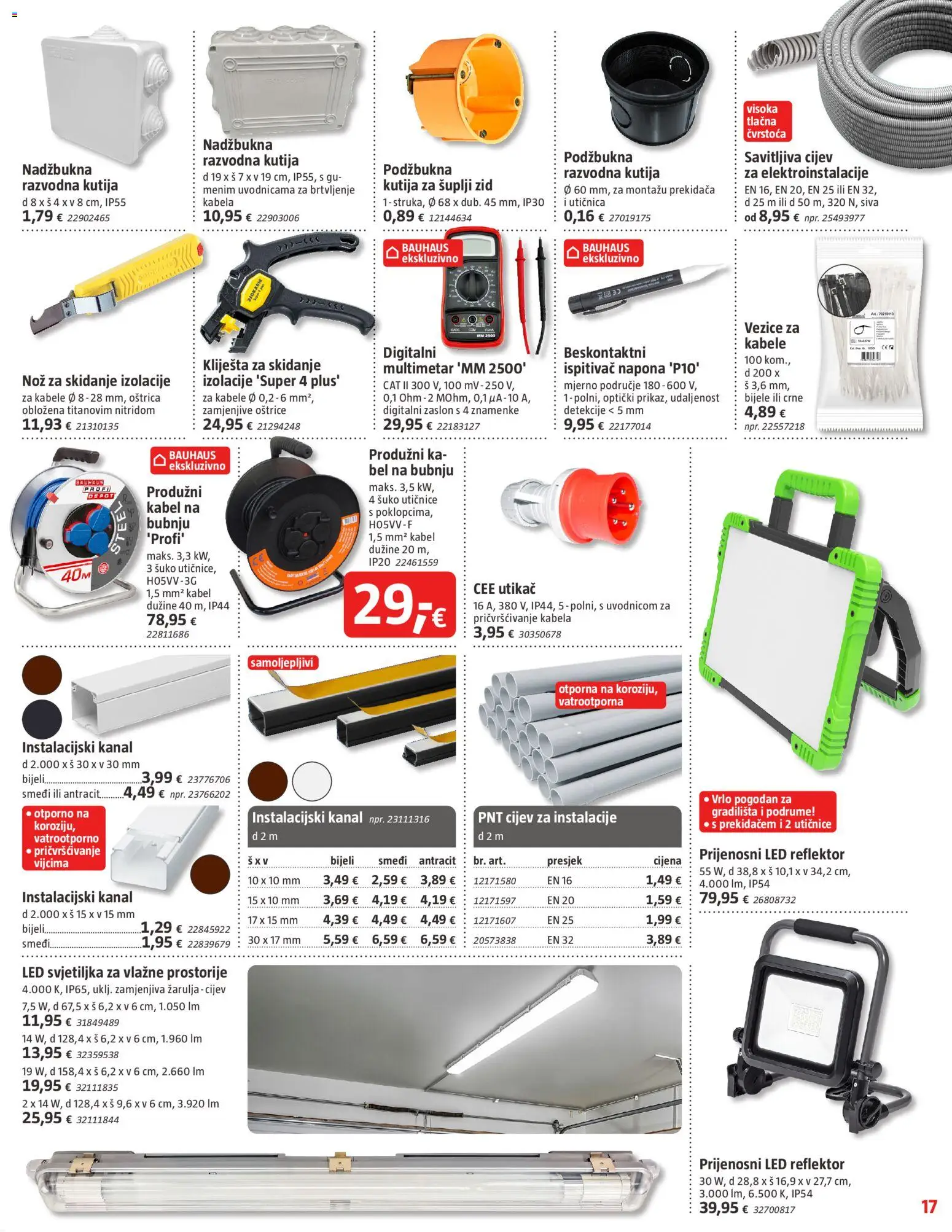 Bauhaus katalog | vrijedi od 18.03.2026 | Stranica: 17 | Proizvodi: Kutija, Svjetiljka, Kliješta, Utikač