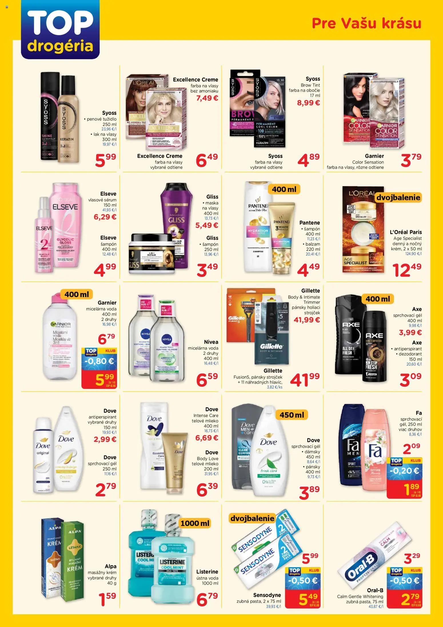 Nové TOP Drogéria akcie – leták je platný od 18.11.2025 | Strana: 3 | Produkty: Strojček, Mlieko, Telové mlieko, Voda