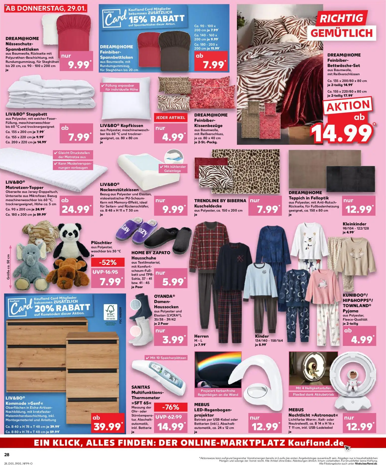 Kaufland prospekt Jena	 – gültig ab 01.02.2026 | Seite: 28 | Produkte: Batterien, Kopfkissen, Nachtlicht, Pyjama