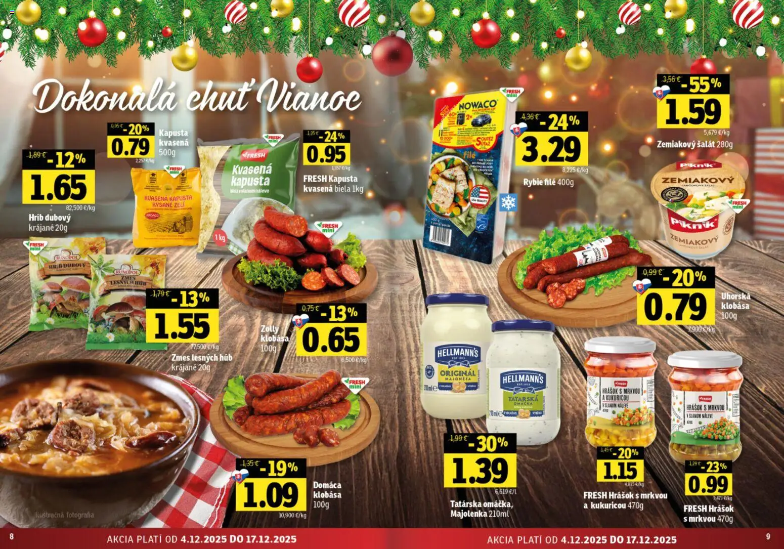 Nové Fresh akcie – leták je platný od 04.12.2025 | Strana: 5 | Produkty: Kapusta, Klobása, Hrášok, Šalát