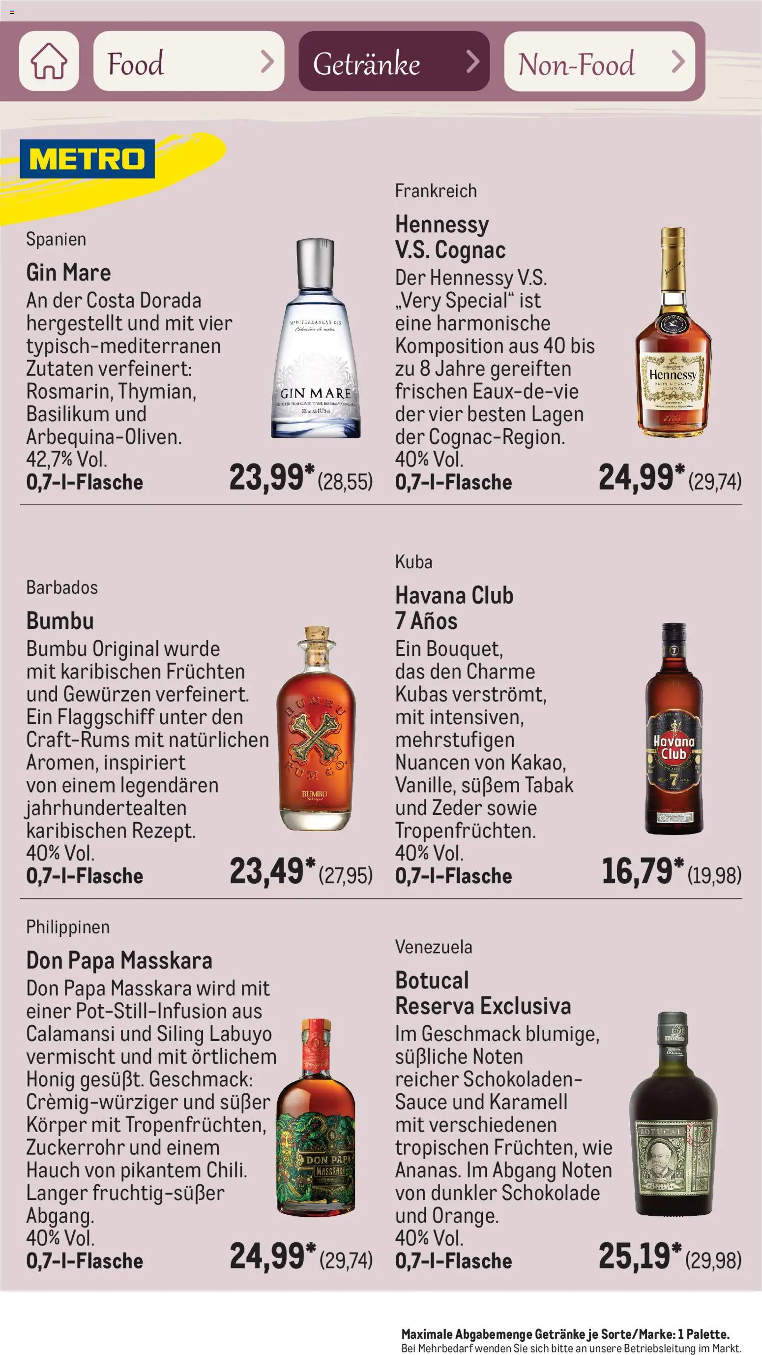 Metro Saisonkatalog Frühlingsgenuss – gültig ab 01.03.2026 | Seite: 80 | Produkte: Havana club, Schokolade, Gin