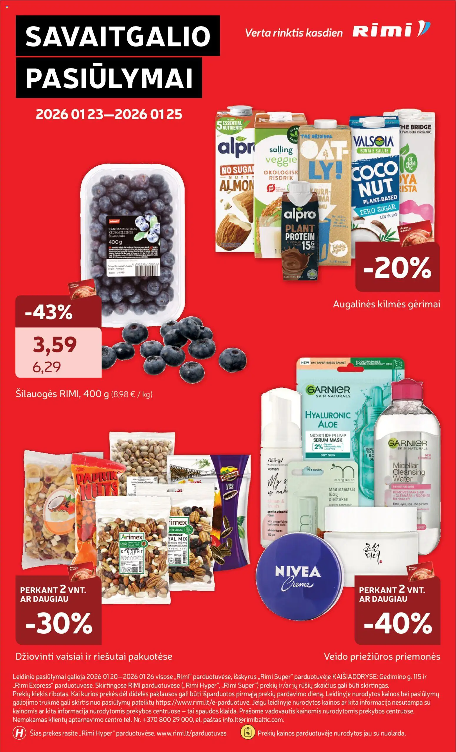 Rimi akcijos nuo 20.01.2026 | Puslapis: 27 | Prekių: Riešutai, Šilauogės
