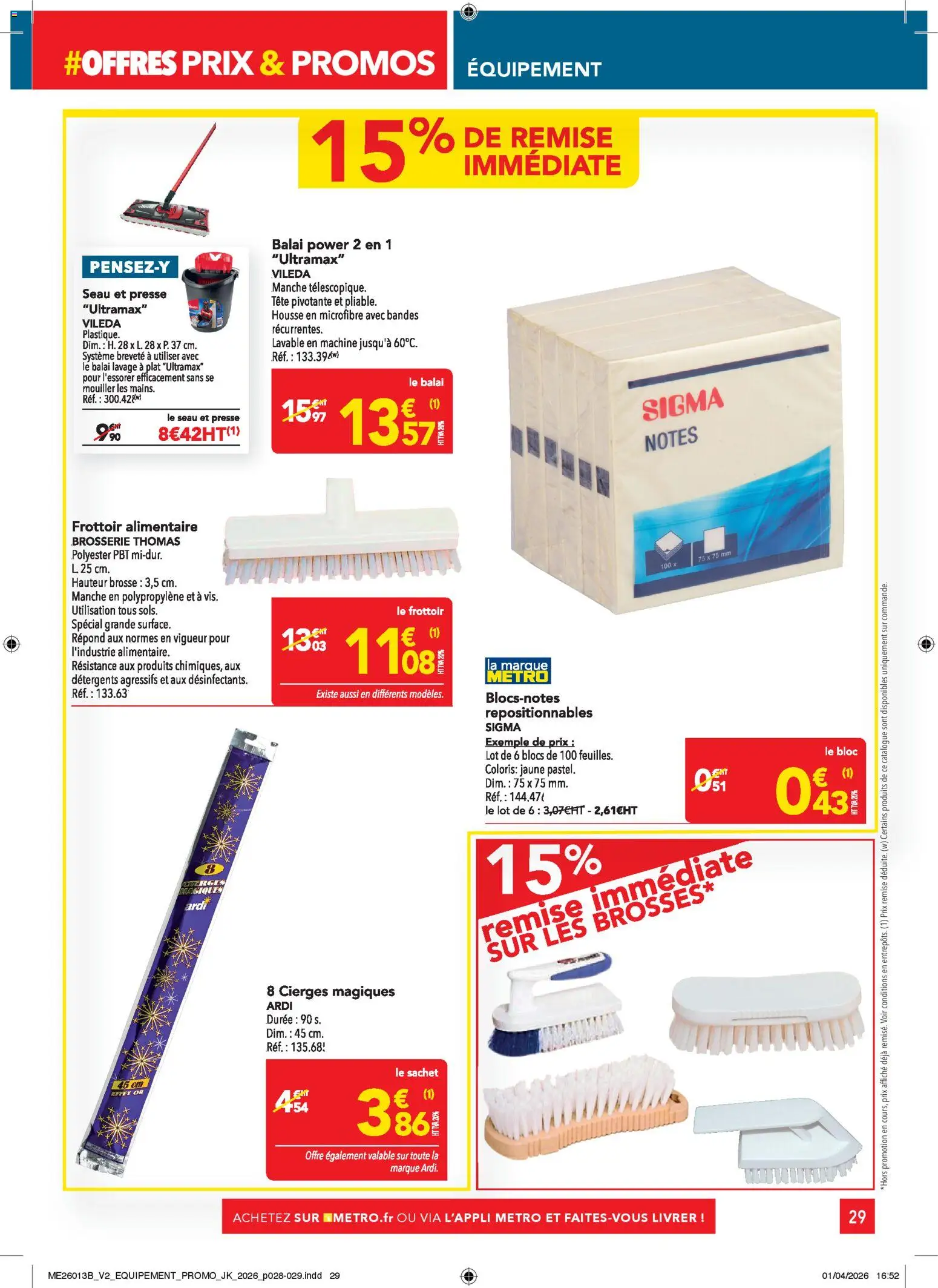 {H1} | Page: 29 | Produits: Brosse, Balai, Vileda