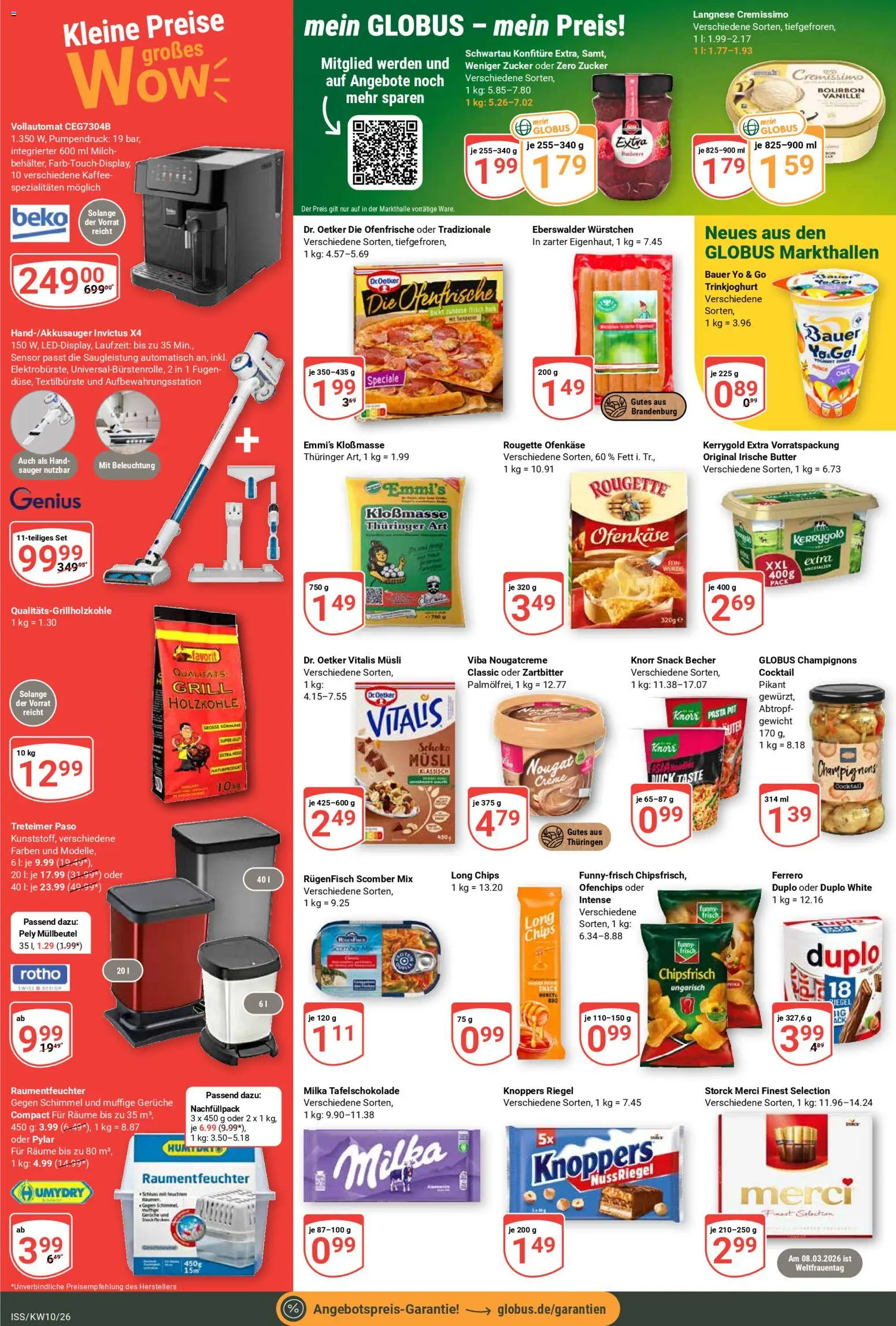 Globus Prospekt – gültig ab 02.03.2026 | Seite: 4 | Produkte: Langnese cremissimo, Knorr, Bourbon, Chips