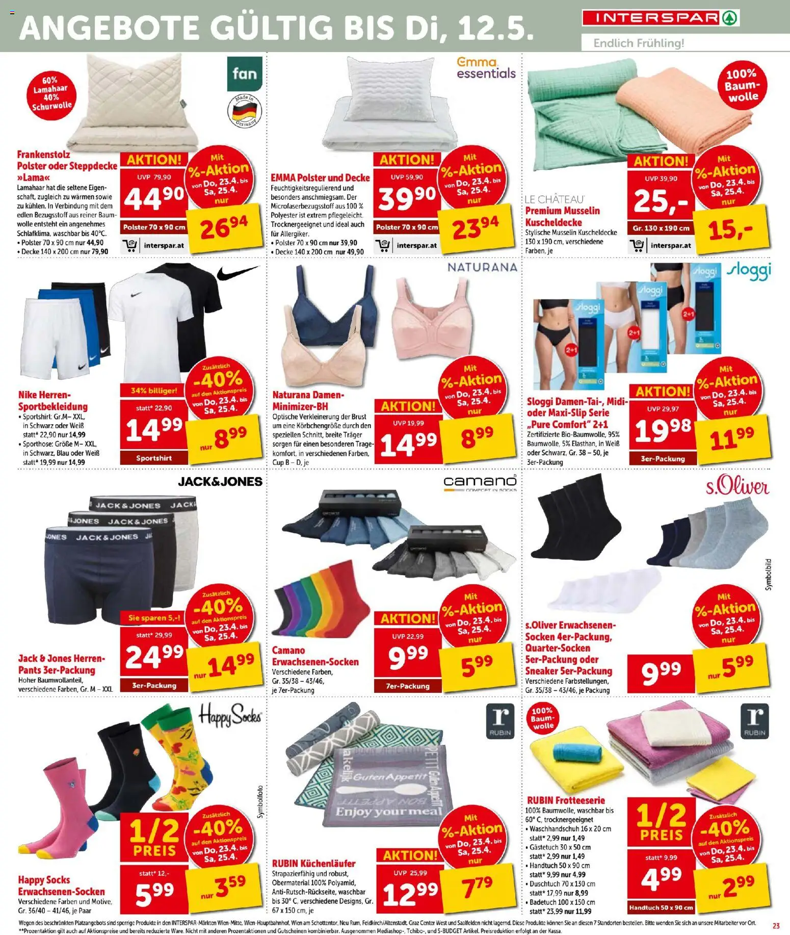 Interspar - Flugblatt gültig ab 23.04.2026 | Seite: 23 | Produkte: Socken, Decke