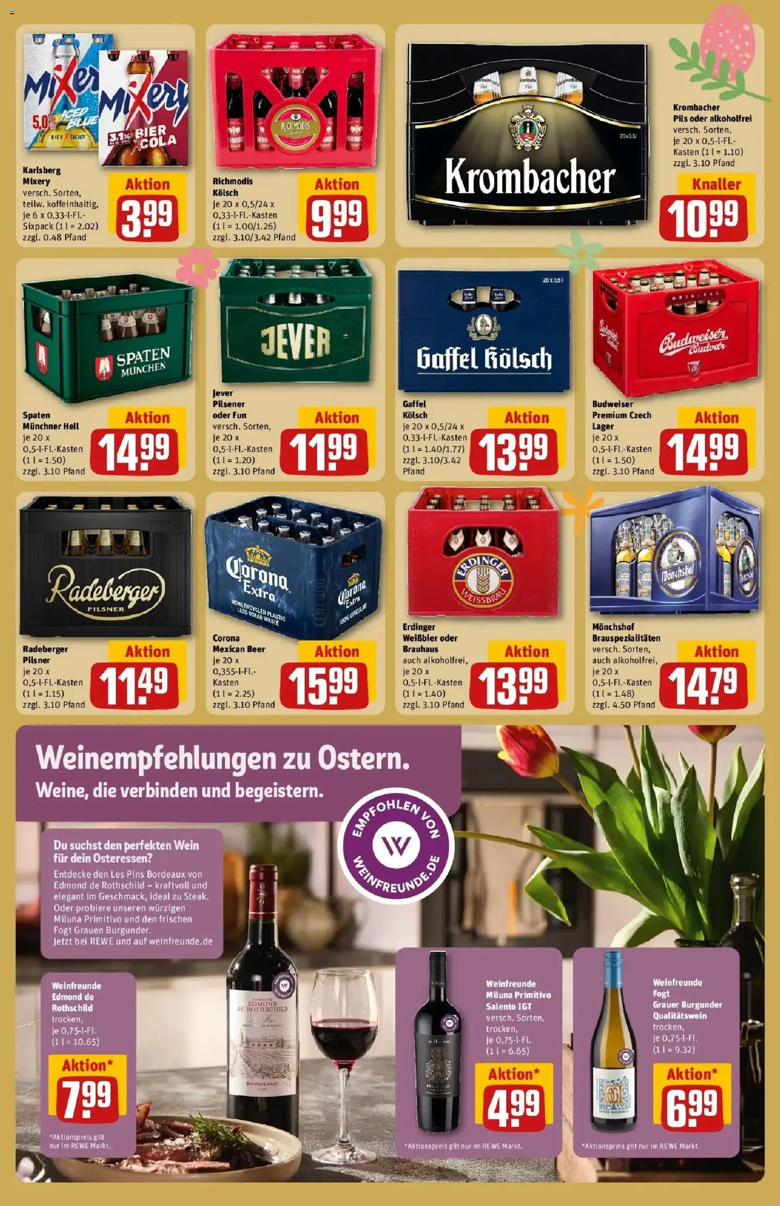 Rewe Prospekt Langenfeld / Reusrath	 – gültig ab 30.03.2026 | Seite: 21 | Produkte: Erdinger, Bier, Weißbier, Krombacher