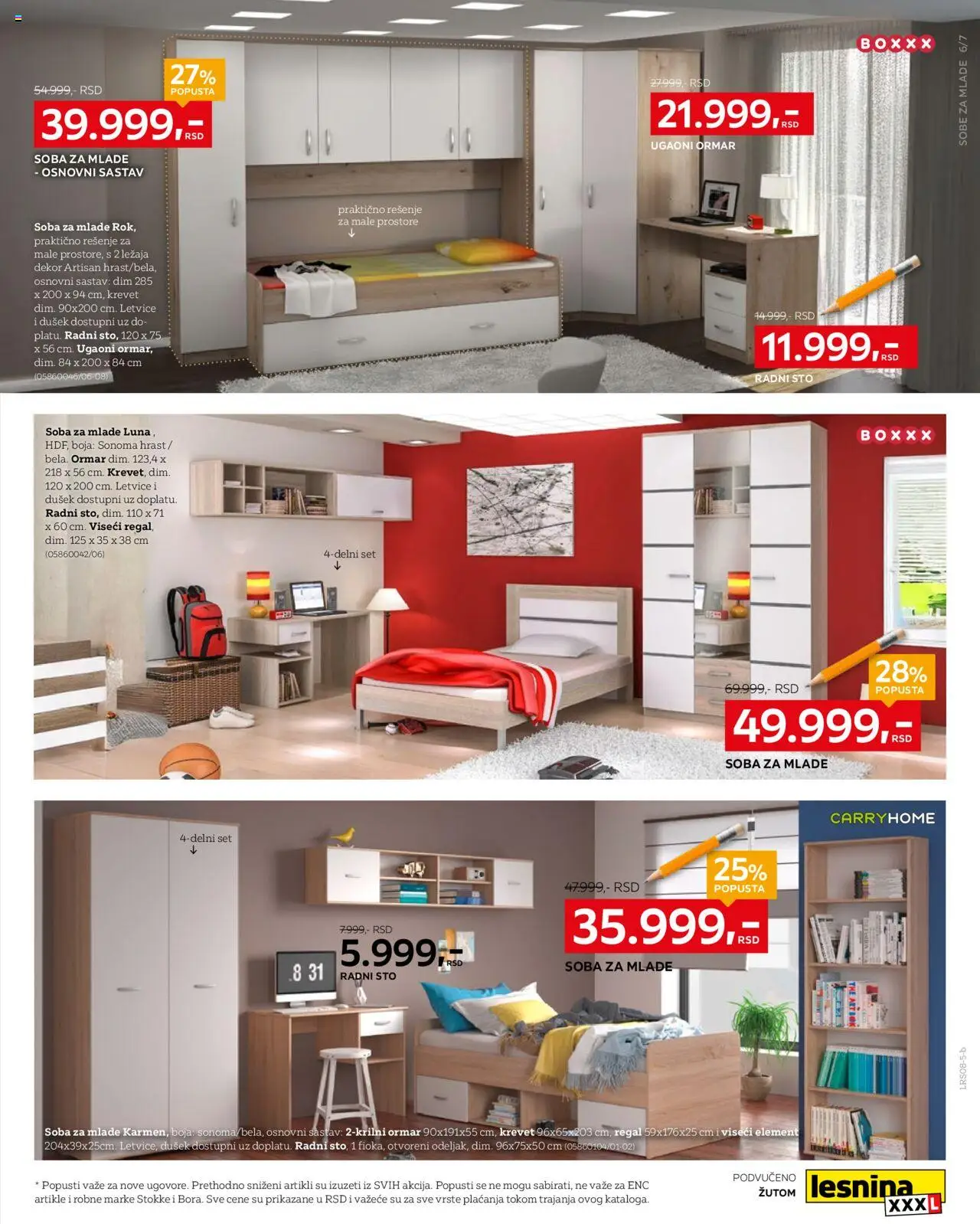Lesnina XXXL katalog - važi od 11.08.2025 | Strana: 7 | Proizvode: Krevet, Sto, Radni sto, Ormar