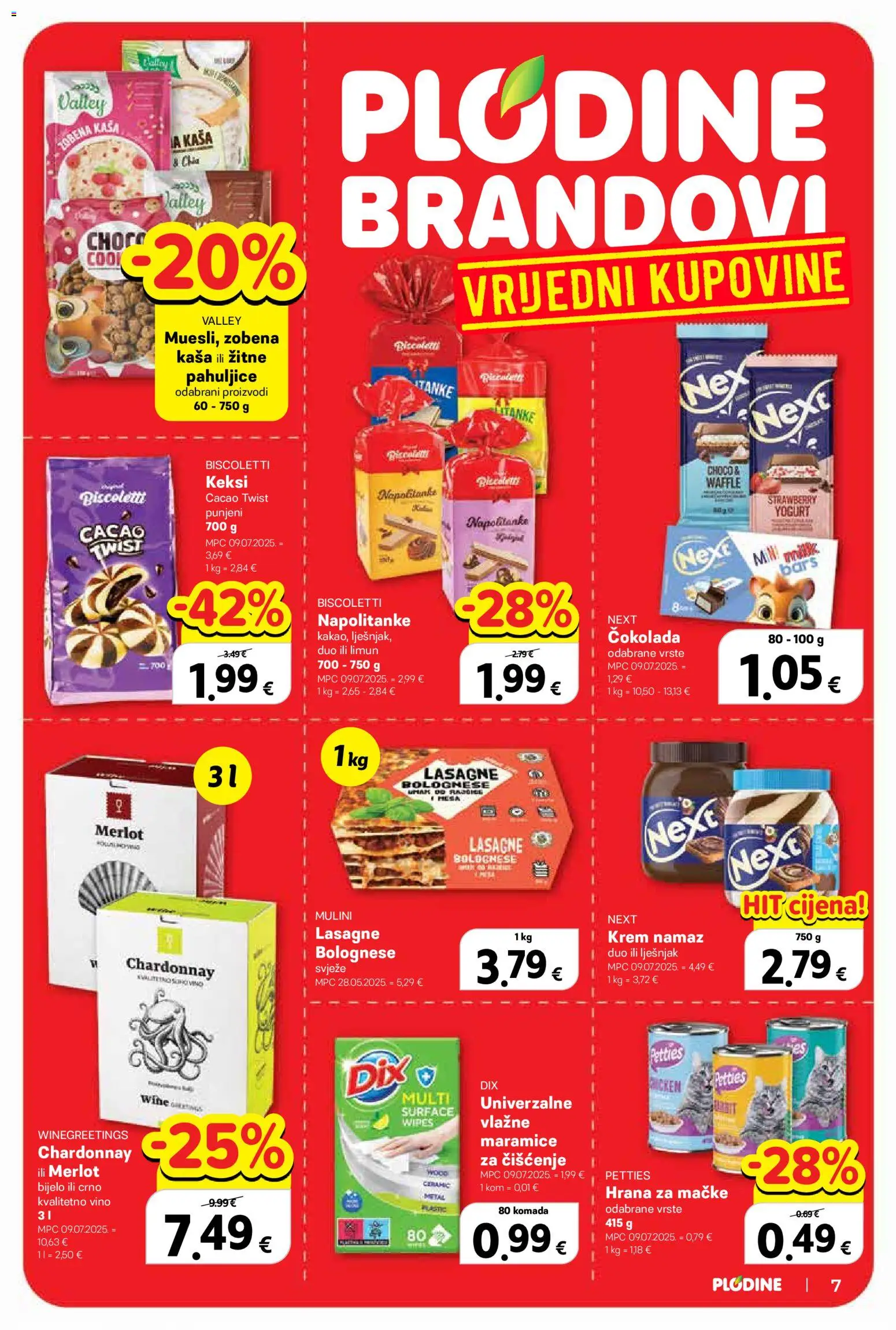 Plodine katalog | vrijedi od 02.01.2026 | Stranica: 7 | Proizvodi: Keksi, Čokolada, Lješnjak, Namaz