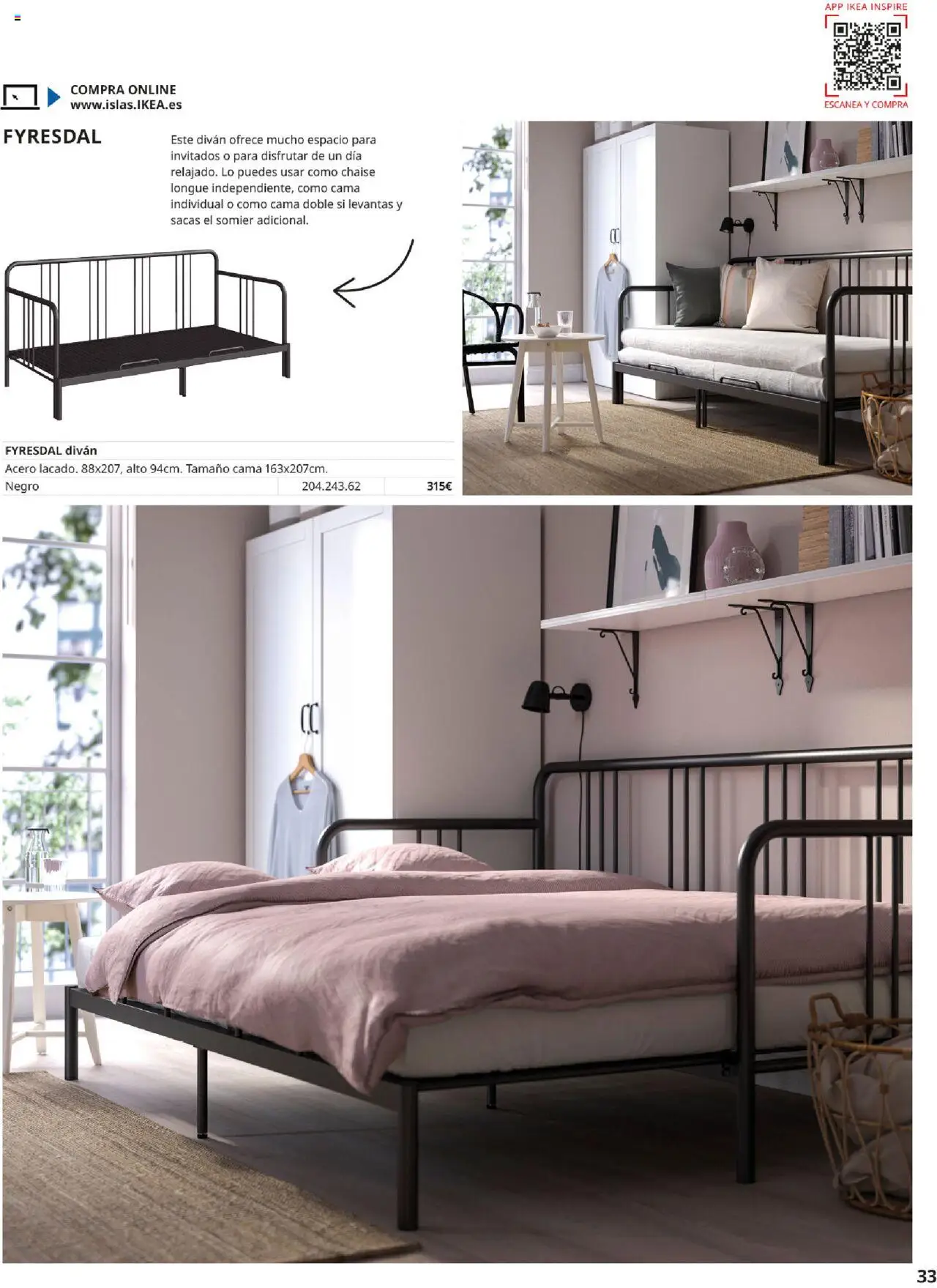 Catálogo IKEA Muebles para el dormitorio │ válido desde el 01.09.2025 | Página: 33 | Productos: Somier, Cama