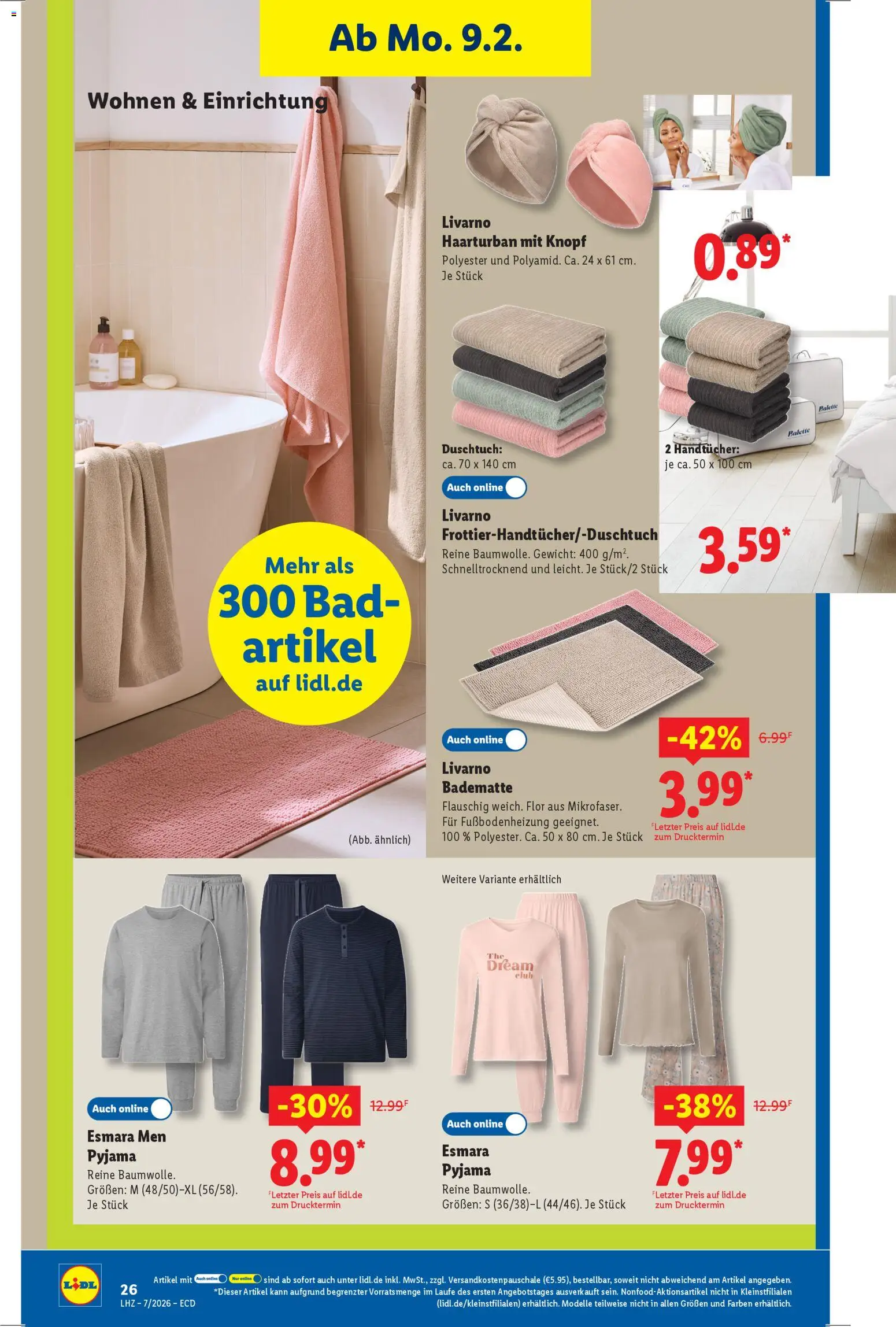 Lidl - Prospekt – gültig ab 09.02.2026 | Seite: 16 | Produkte: Gewicht, Bad, Pyjama