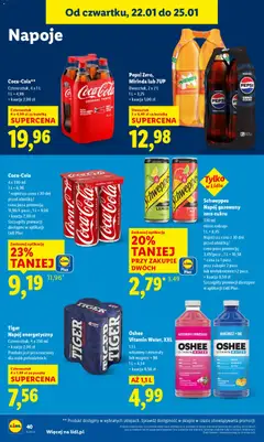 Pogląd oferty "Pepsi Zero, Mirinda lub 7UP, Dwusztuk, 2 x 2 L + kaucja 1,00 zł" - ważna od 22.01.2026 | Strona: 40
