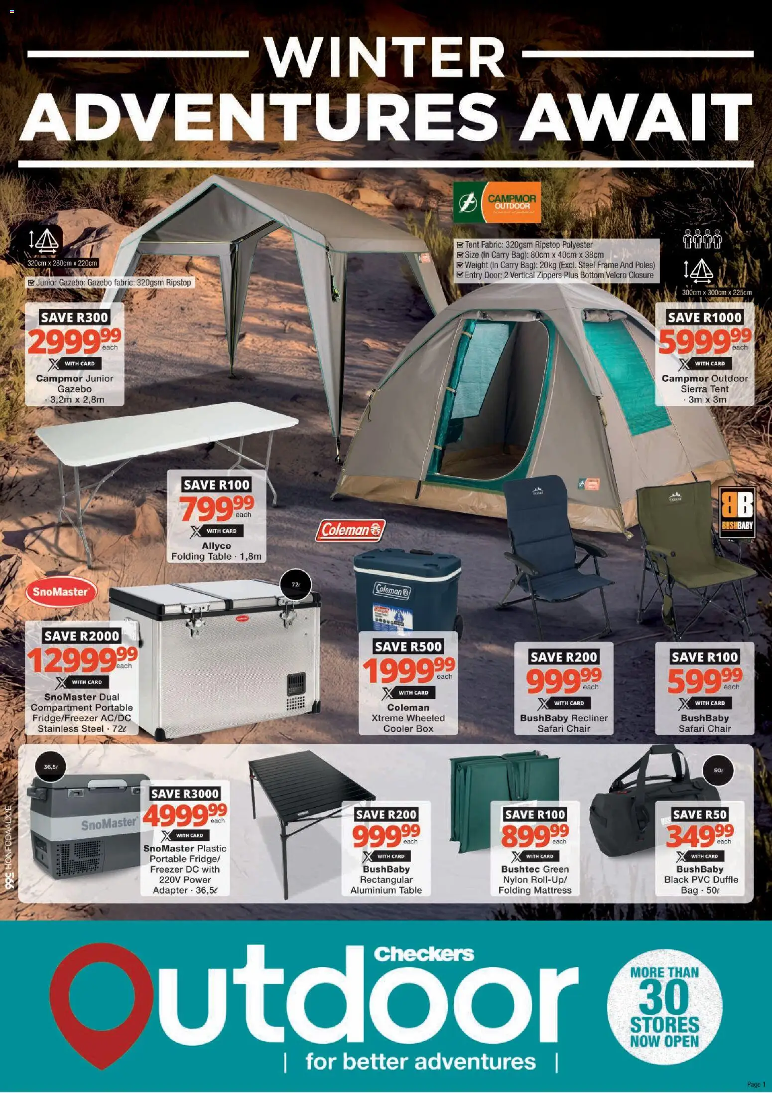 New Checkers catalogue – valid from 27.04.2026 | Page: 1 | Products: Mattress, Table, Box, Tent