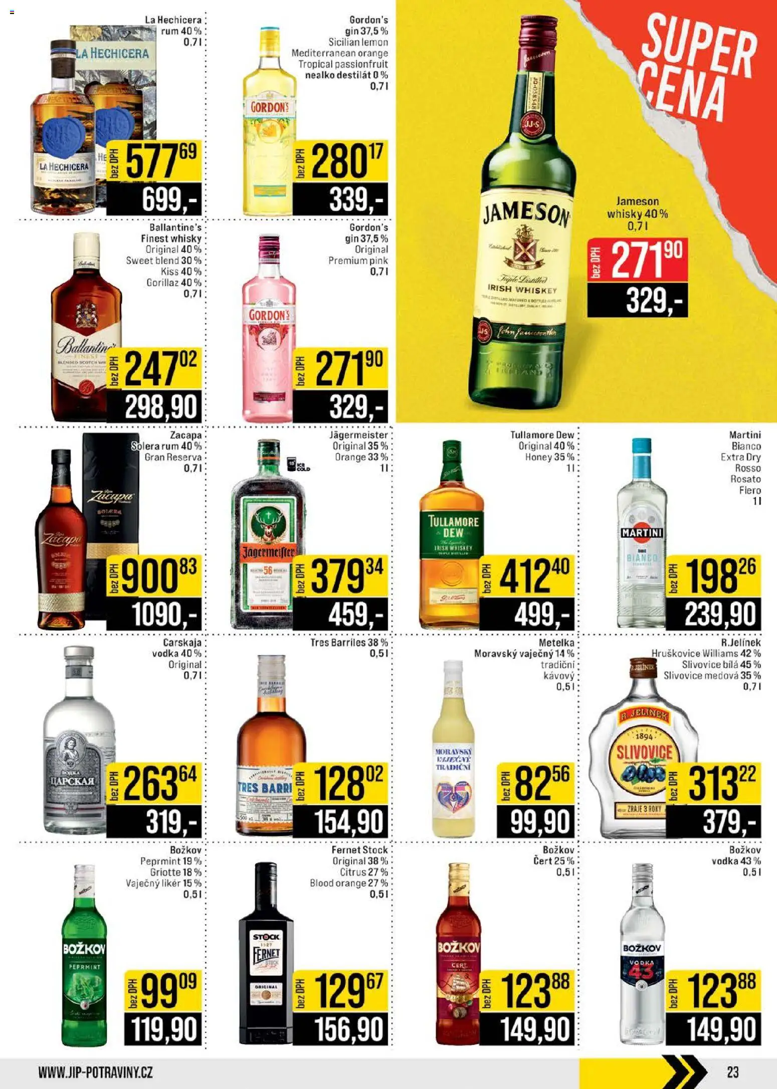 Jip leták - Cash & Carry od 26.11.2025 | Strana: 23 | Produkty: Whiskey, Jameson, Martini, Božkov Peprmint